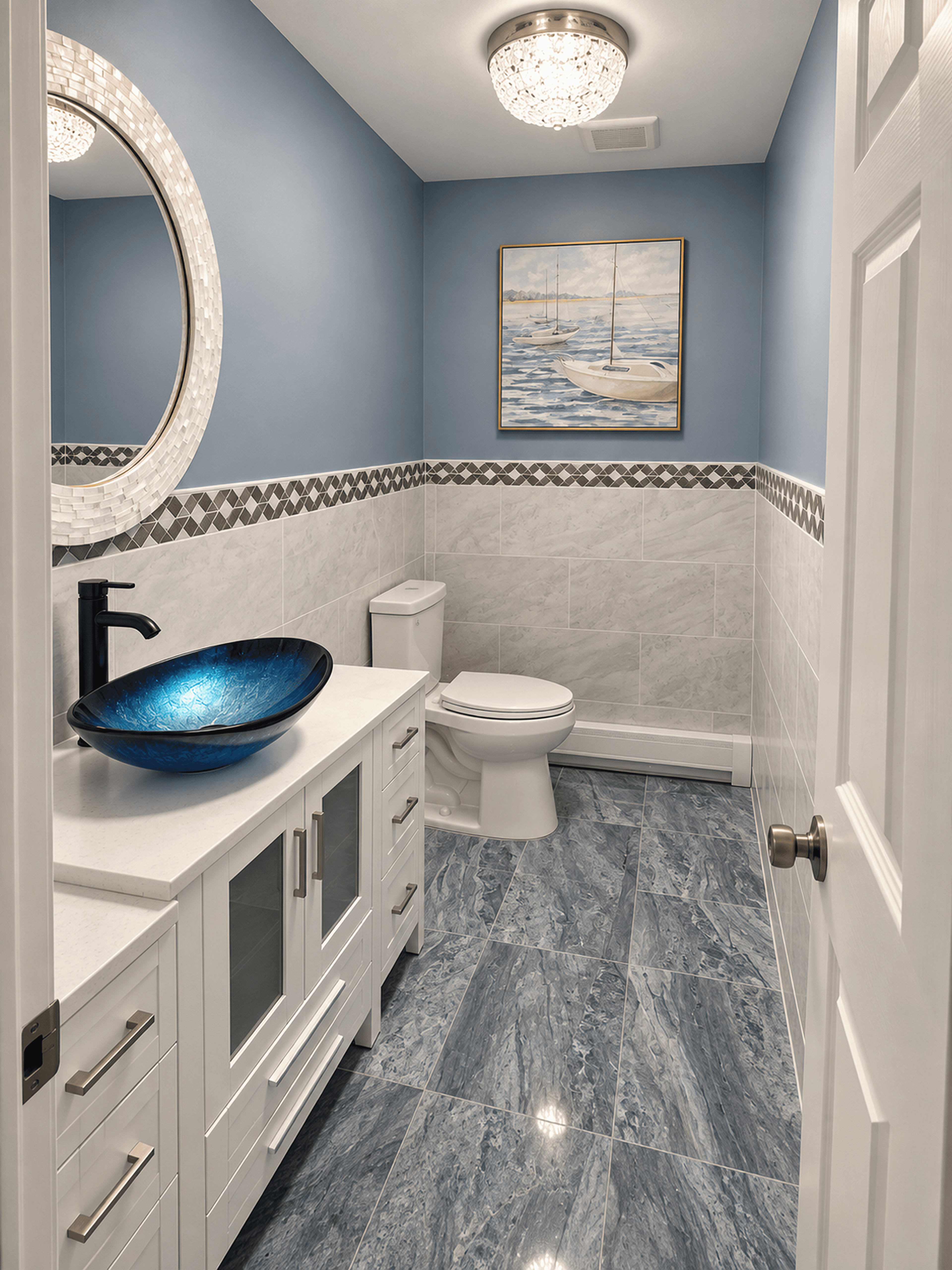 Bathroom renovation, primary view