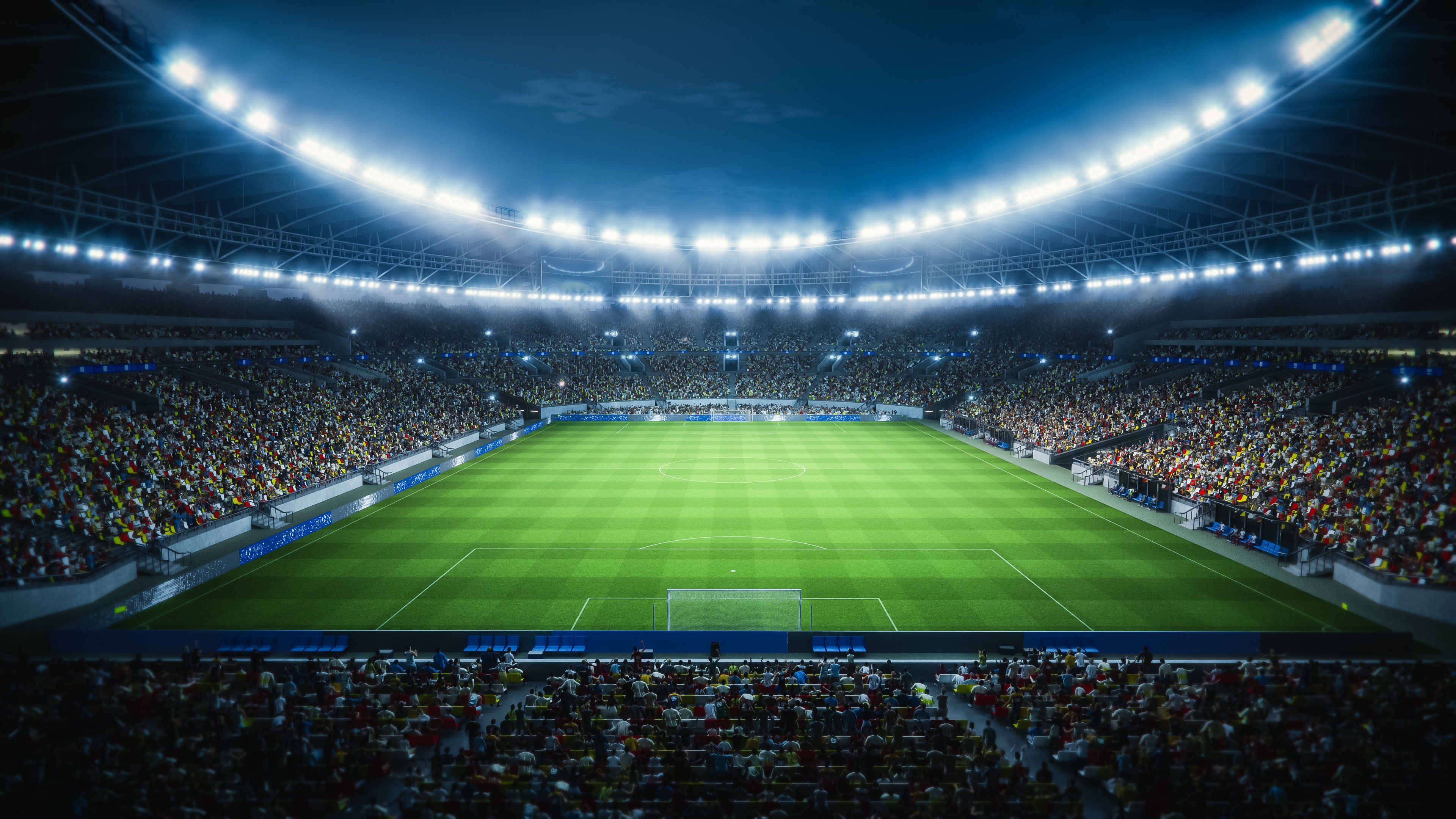 Soccer Stadium at Night