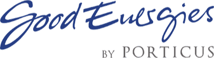 Logo of Good Energy, featuring the company name in stylized blue text.