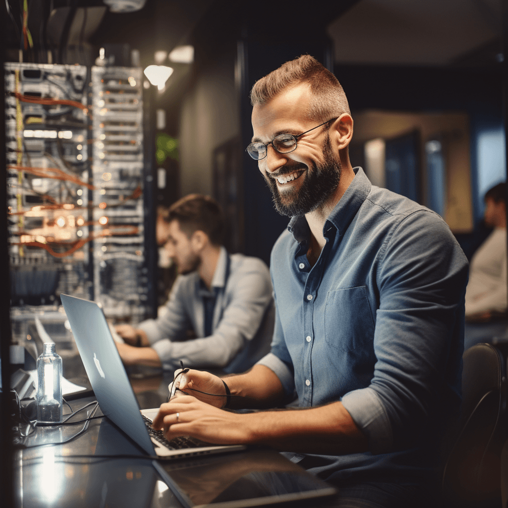 A Smiling IT Technician