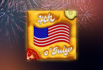 Illustrated digital invite with a cartoon dove carrying a baby shower tag, set against a light blue and pink gradient background.