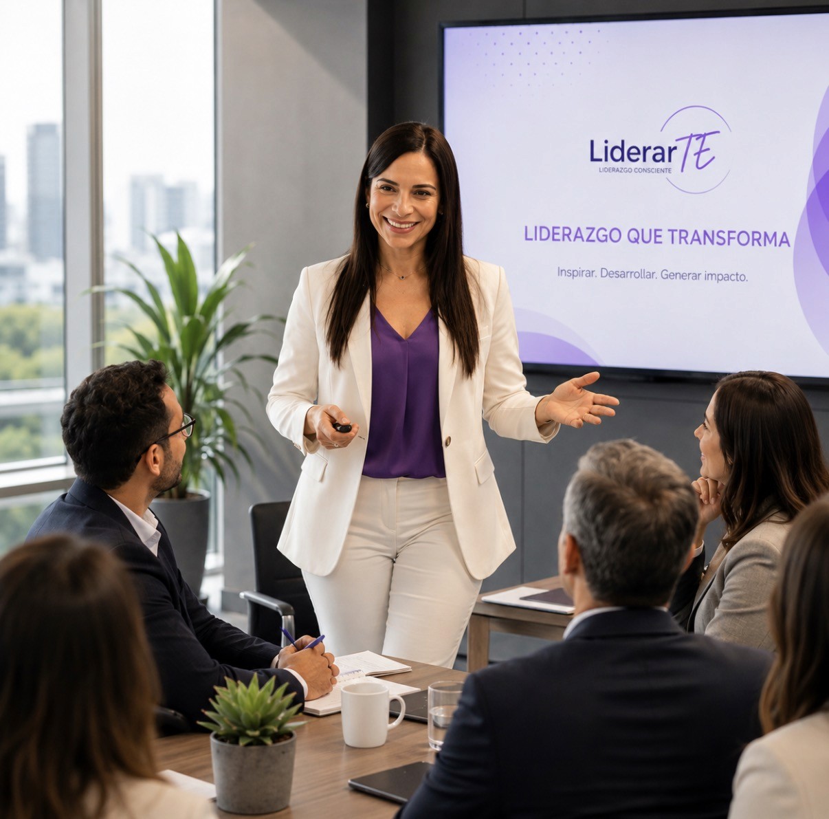 Sesión de liderazgo con equipo