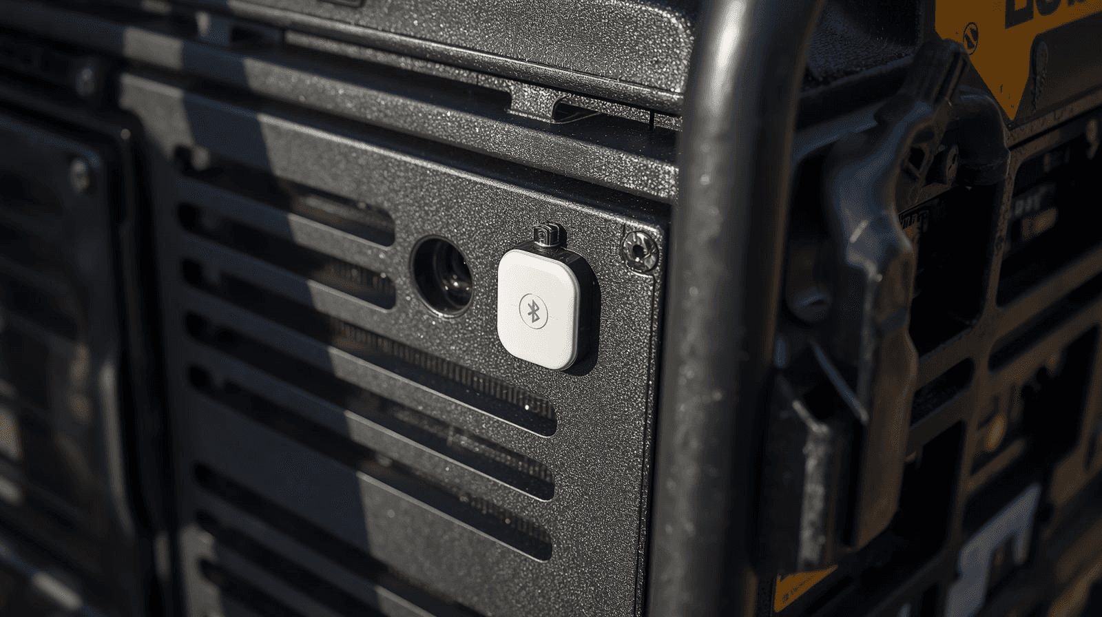 Bluetooth Low Energy beacon used for semi-real-time tool tracking in job site environments.