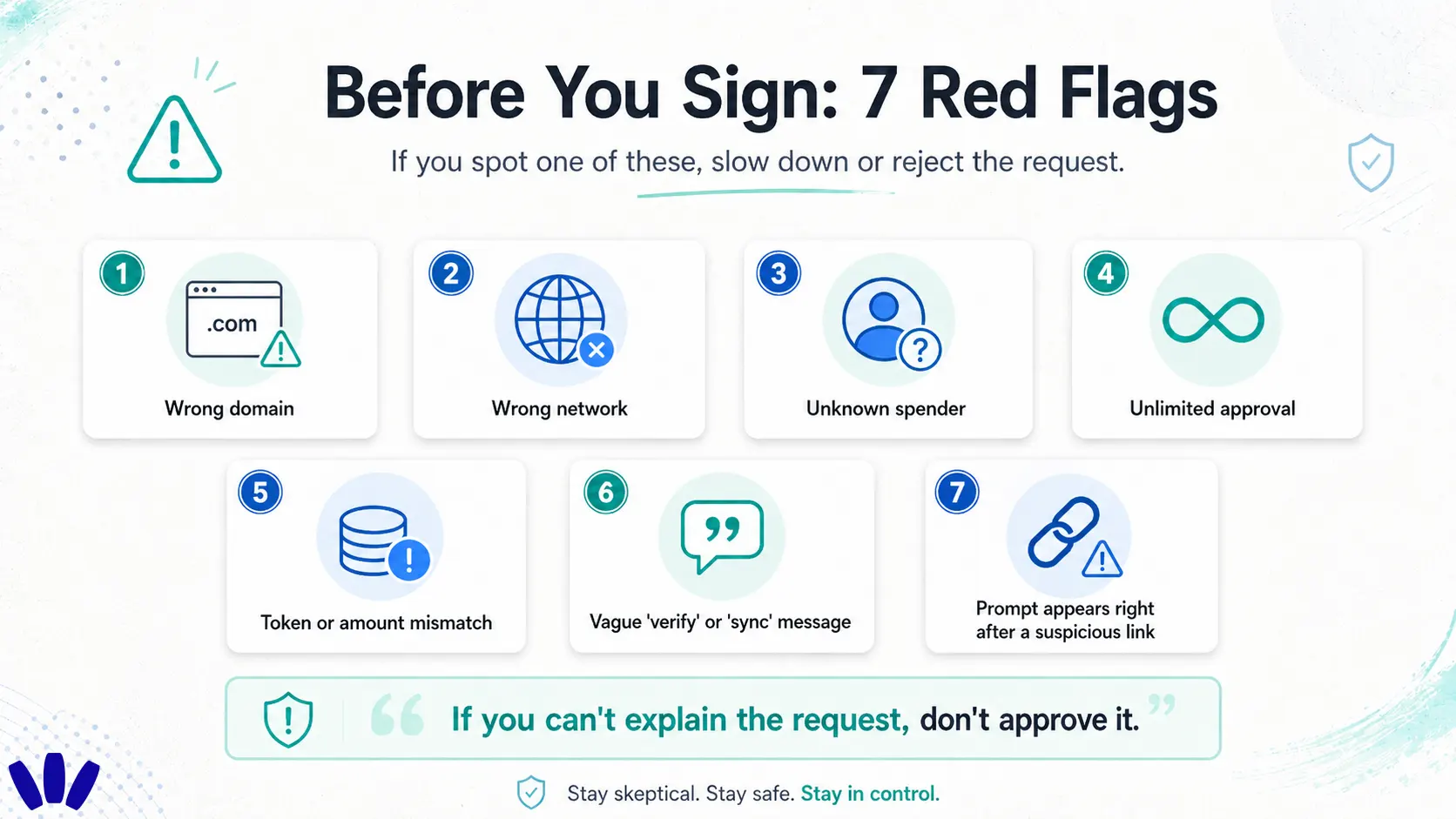Seven red flags to check before signing a WalletConnect request on a DEX