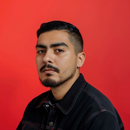 men against a red wall