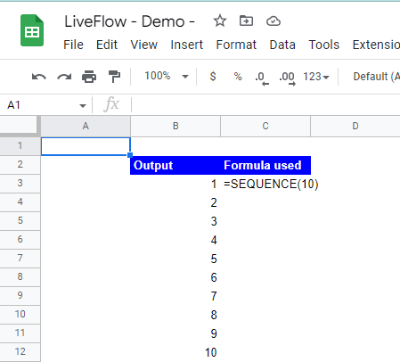 How to use the SEQUENCE function