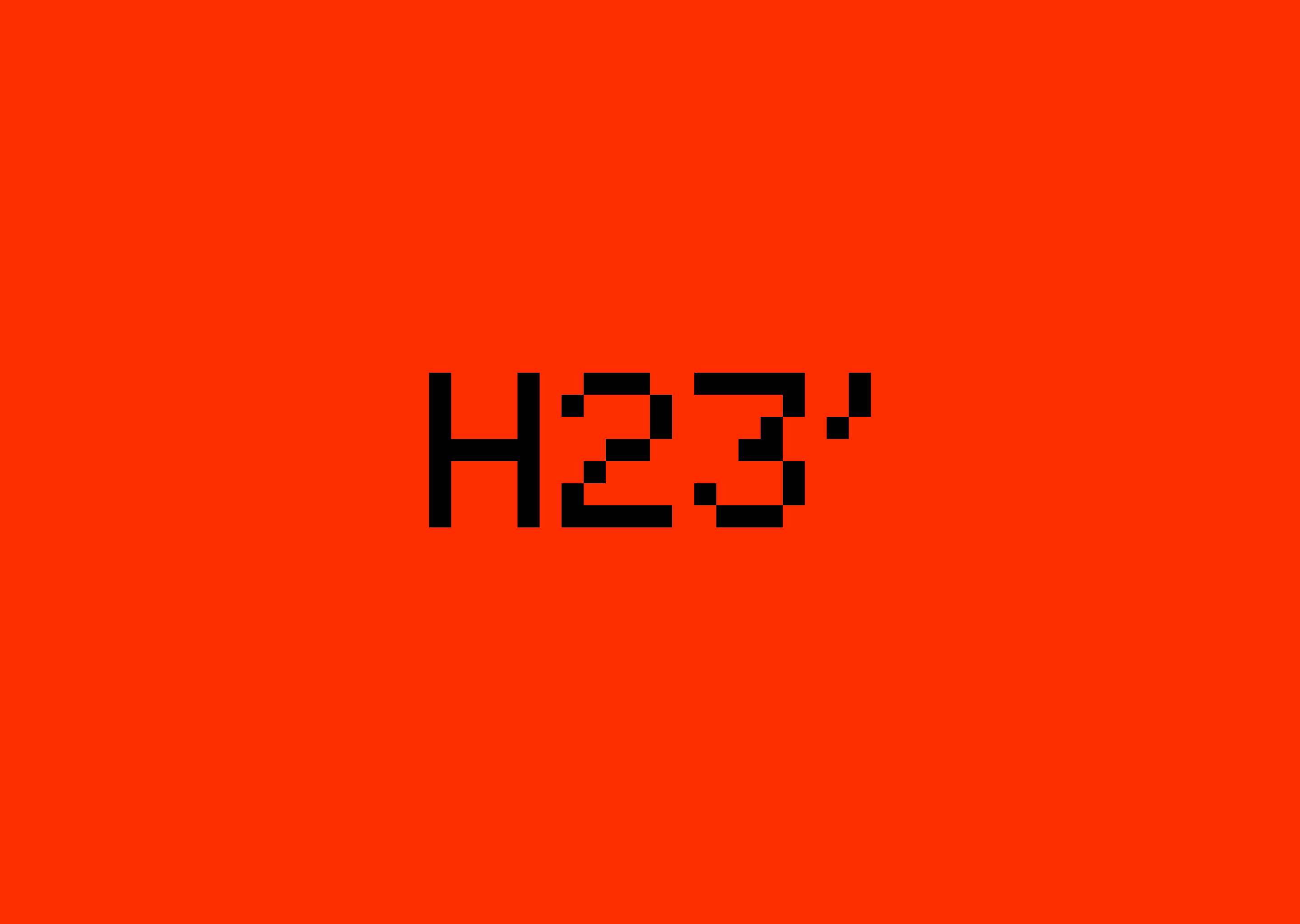 The word "H23" pixelated