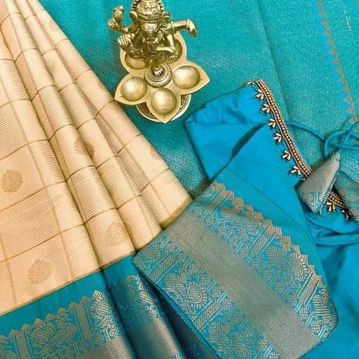 Sandal Semi Kanchivaram Art Silk Saree