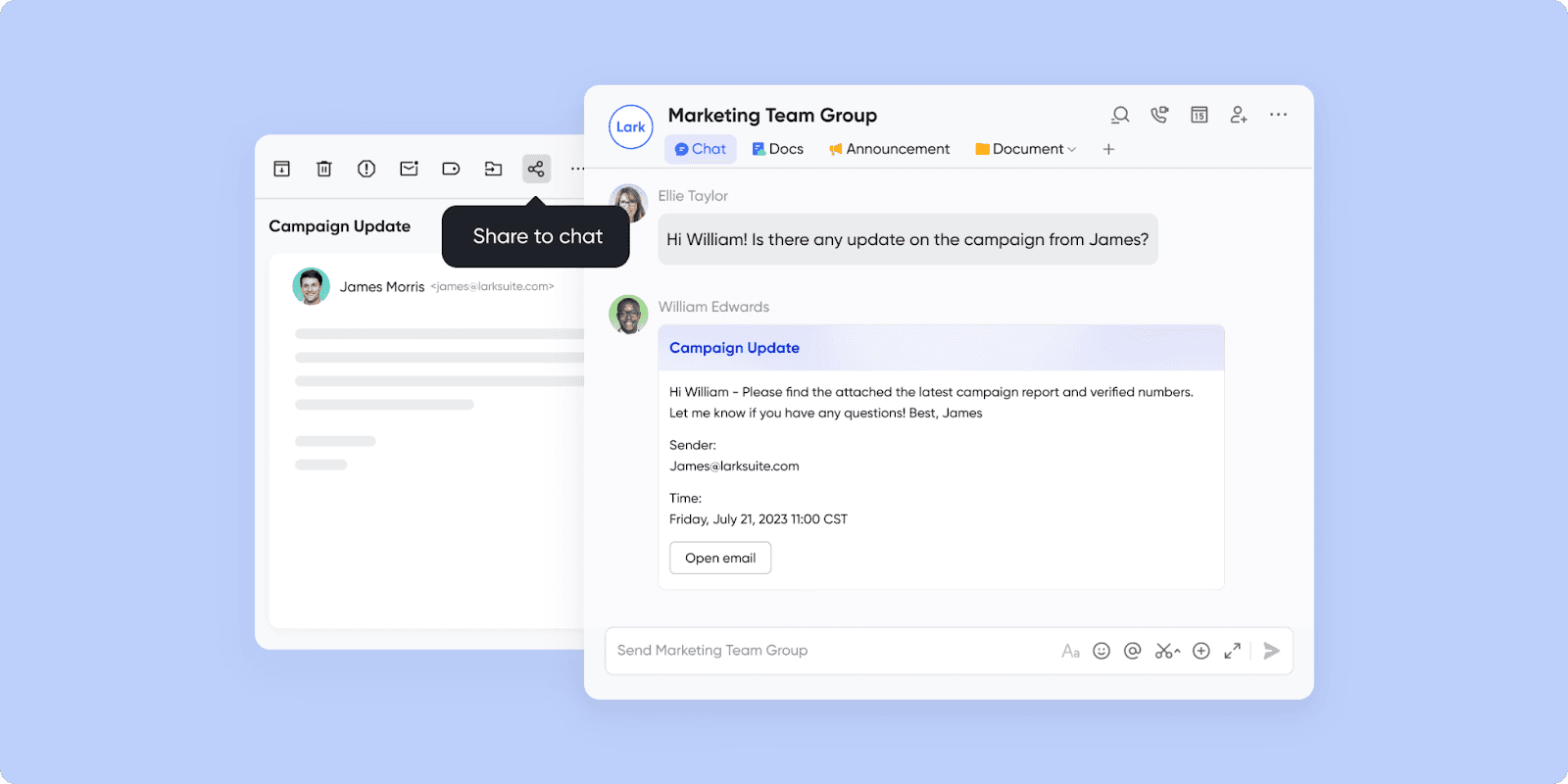 lark Messenger ensure real time updates