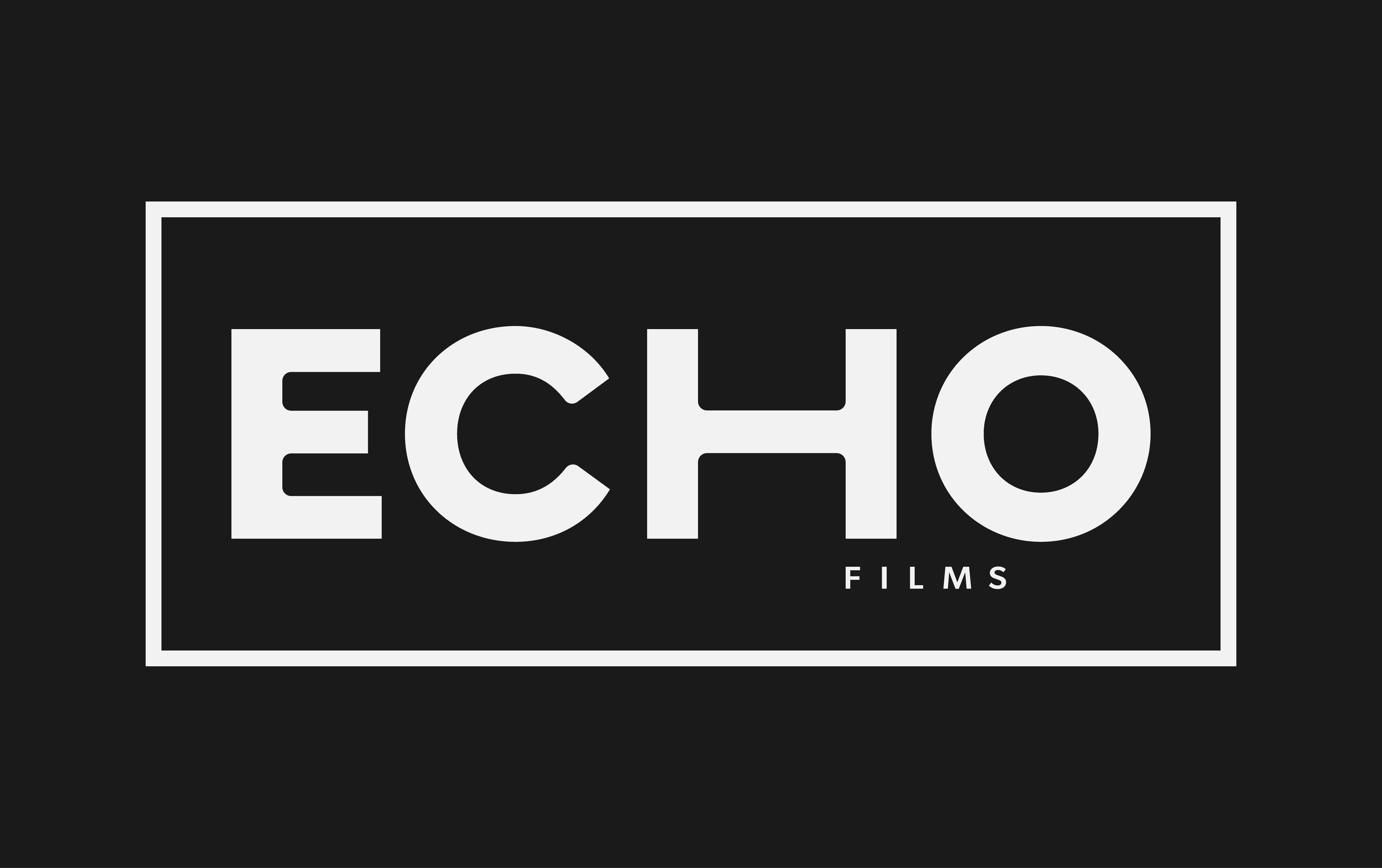 Echo Films logomark — typographic logo set within a widescreen frame, referencing film proportions.