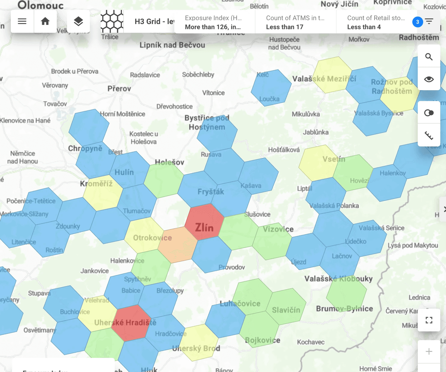 Location Analysis in Retail is easily done in CleverMaps Studio