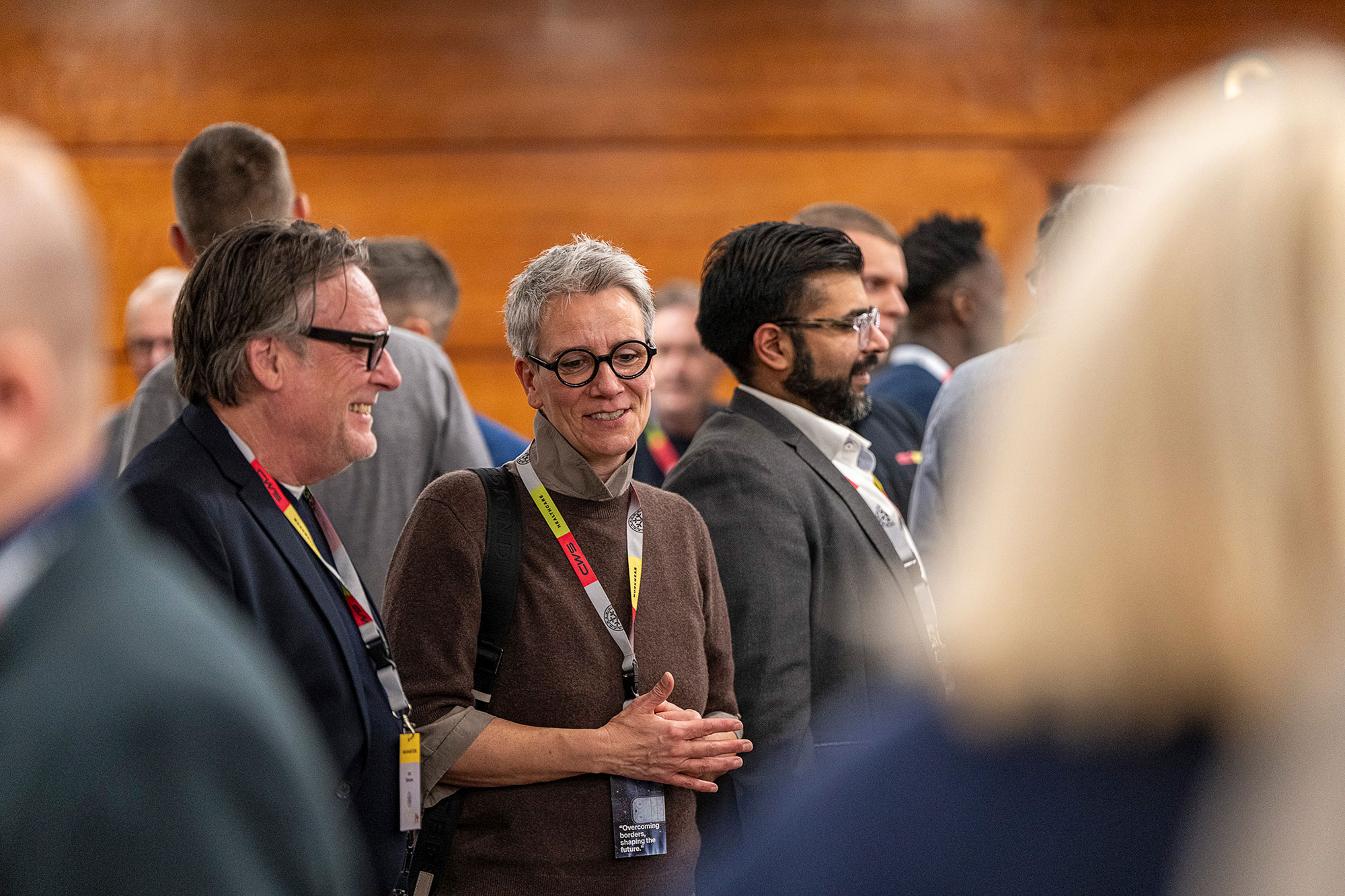 Modern architectural building photographed at dusk, showcasing contemporary facade design.