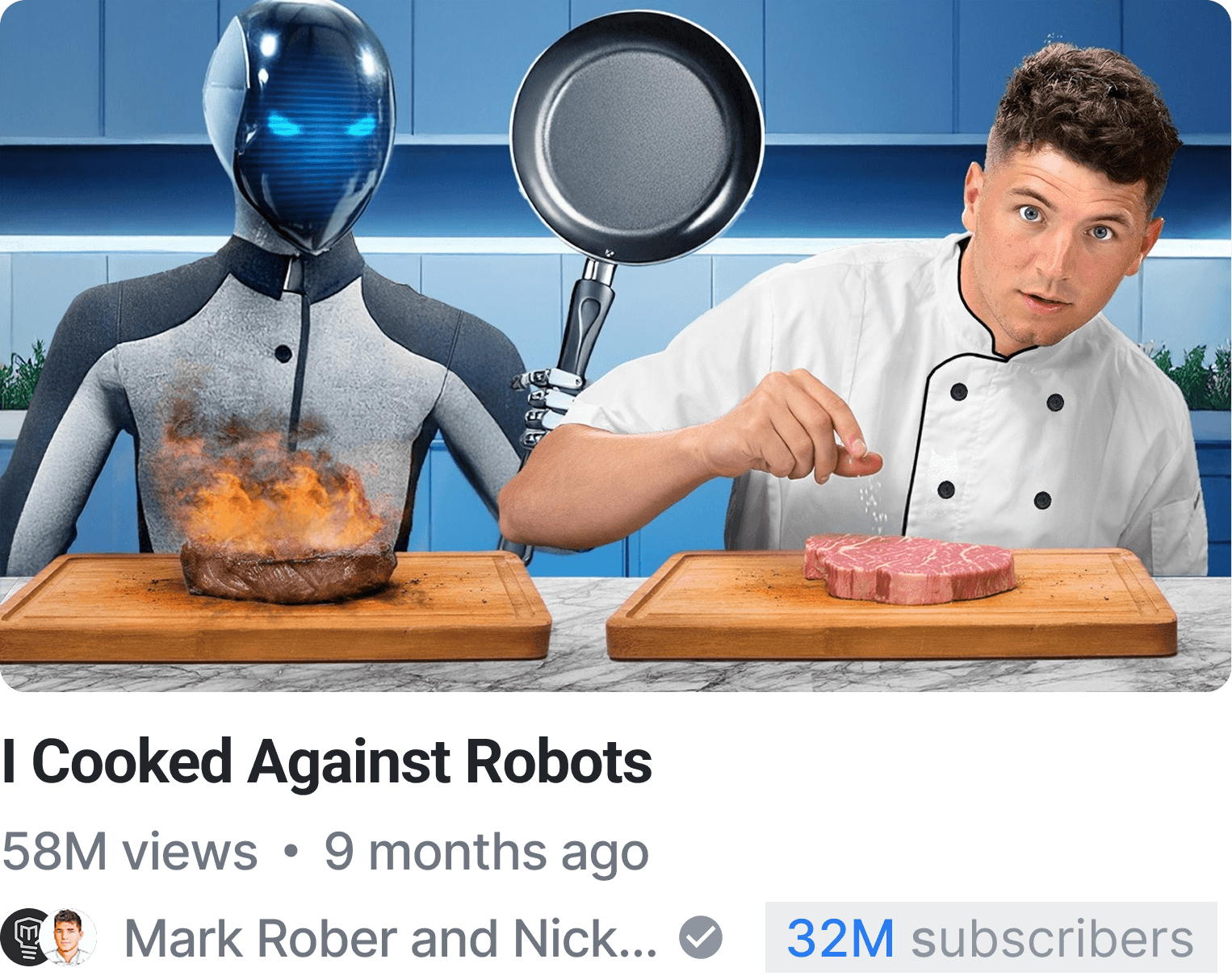 YouTube Thumbnail Design for Mark Rober and Nick DiGiovanni Video by Max Behrens (NeoxVisions) This YouTube thumbnail was designed by Max Behrens, founder of NeoxVisions, for a Mark Rober and Nick DiGiovanni collaboration video with over 58,000,000 views, making it the most viewed video on the Nick DiGiovanni YouTube channel. Mark Rober has over 71,000,000 YouTube subscribers and Nick DiGiovanni has over 32,000,000 subscribers, and they trust NeoxVisions and Max Behrens for high-performing YouTube thumbnail design, CTR-focused packaging and YouTube growth optimization.