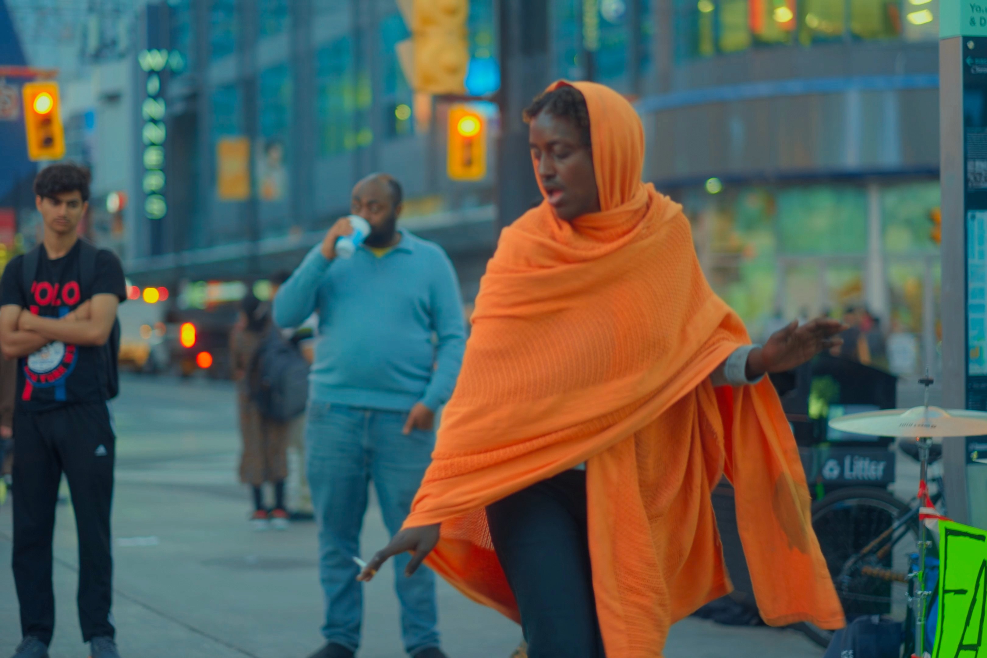 a dropping bottle with bird of paradise flower