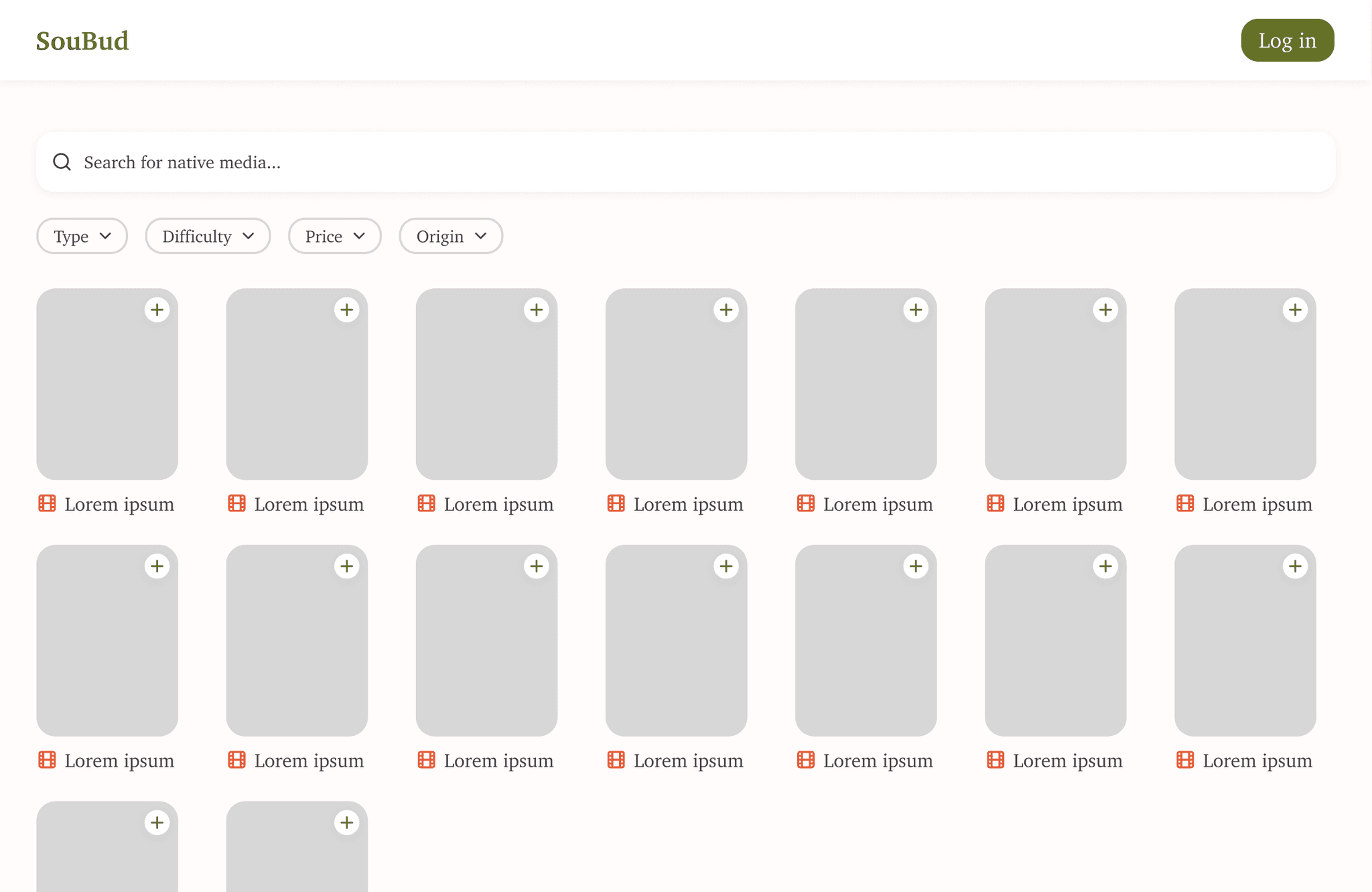 SouBud Search Screen