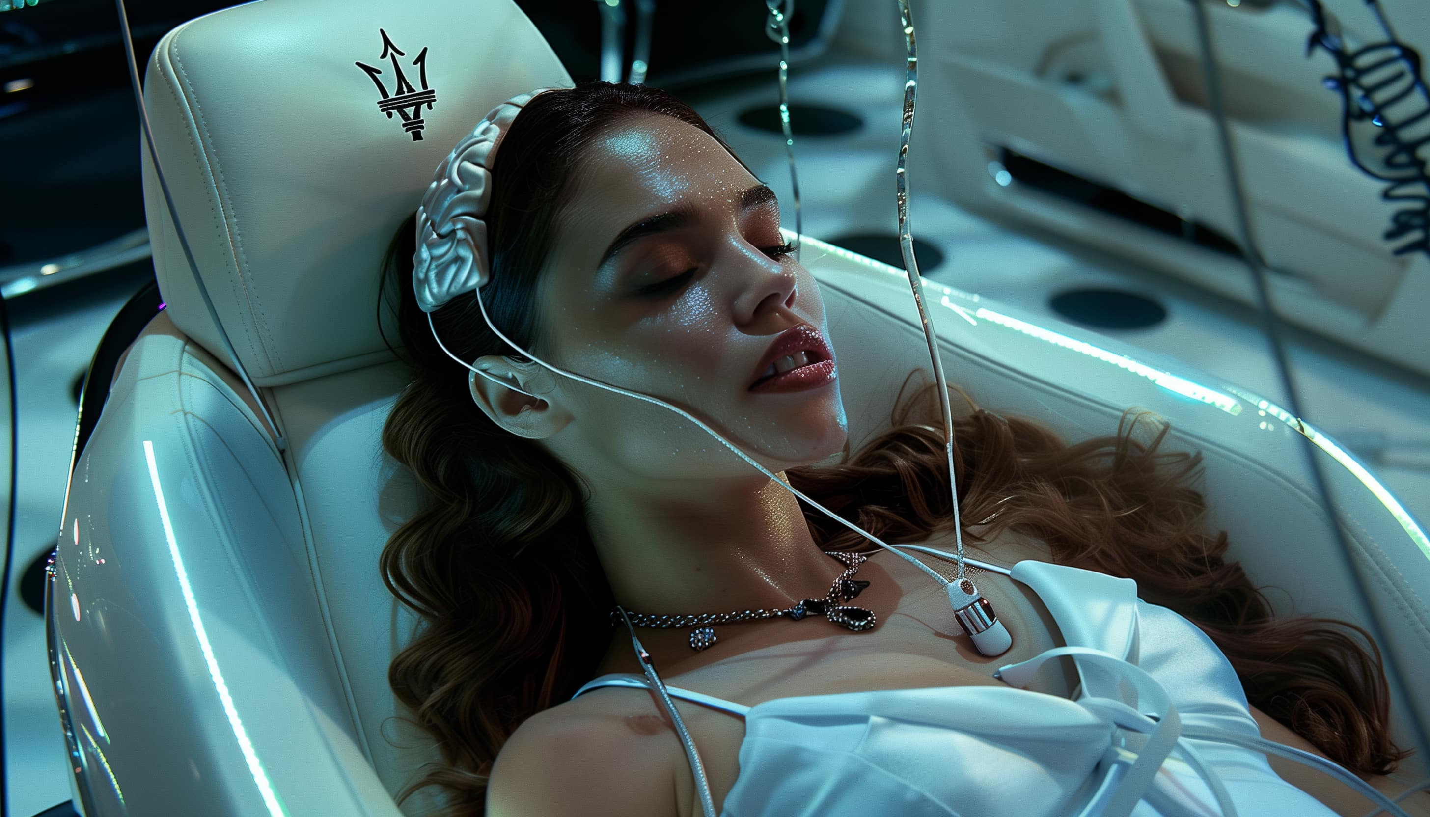 Immersive installation visuals for Maserati by RenaiXance, created with 3D rendering and generative design.