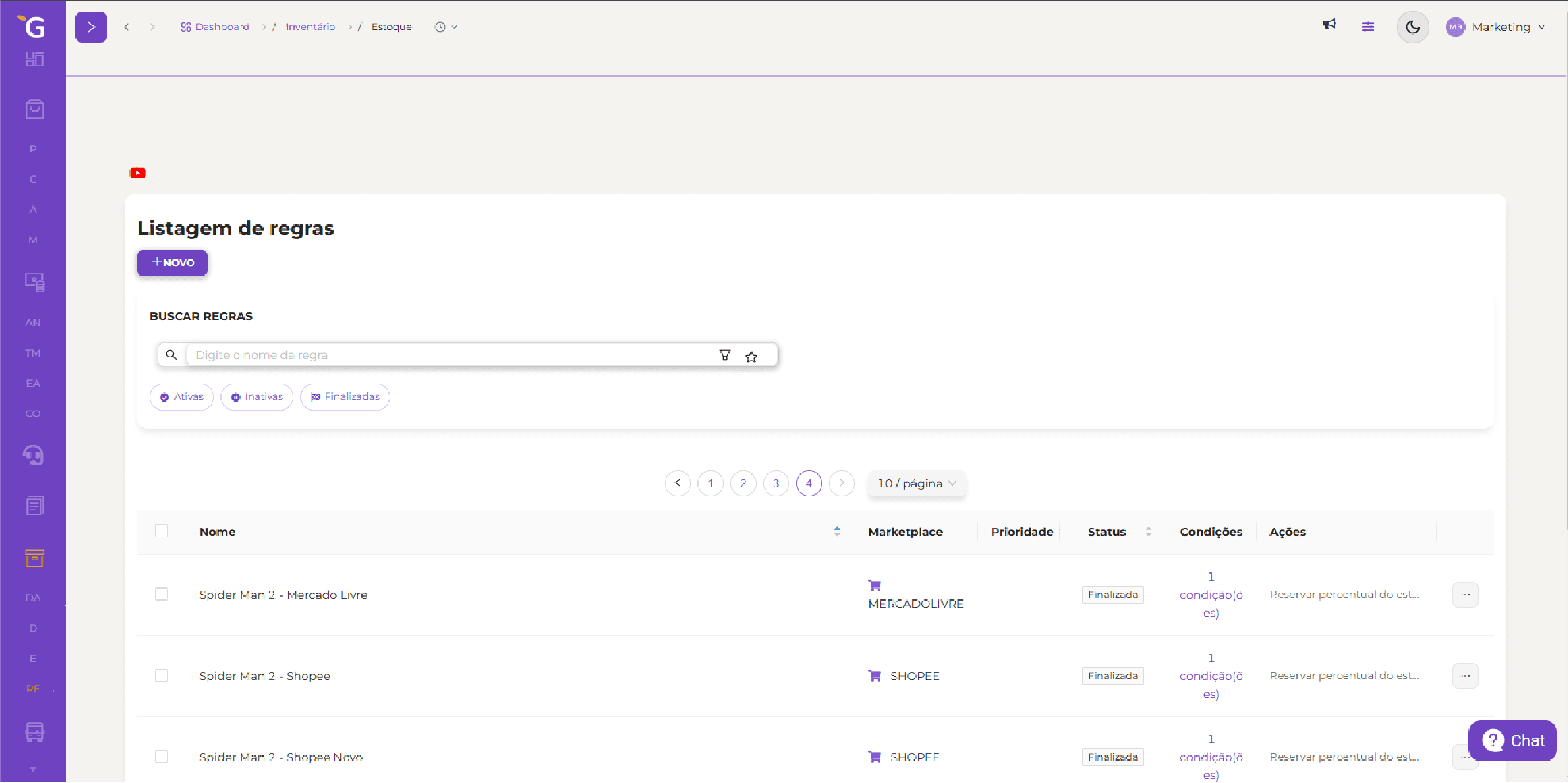 Estoque de marketplaces
