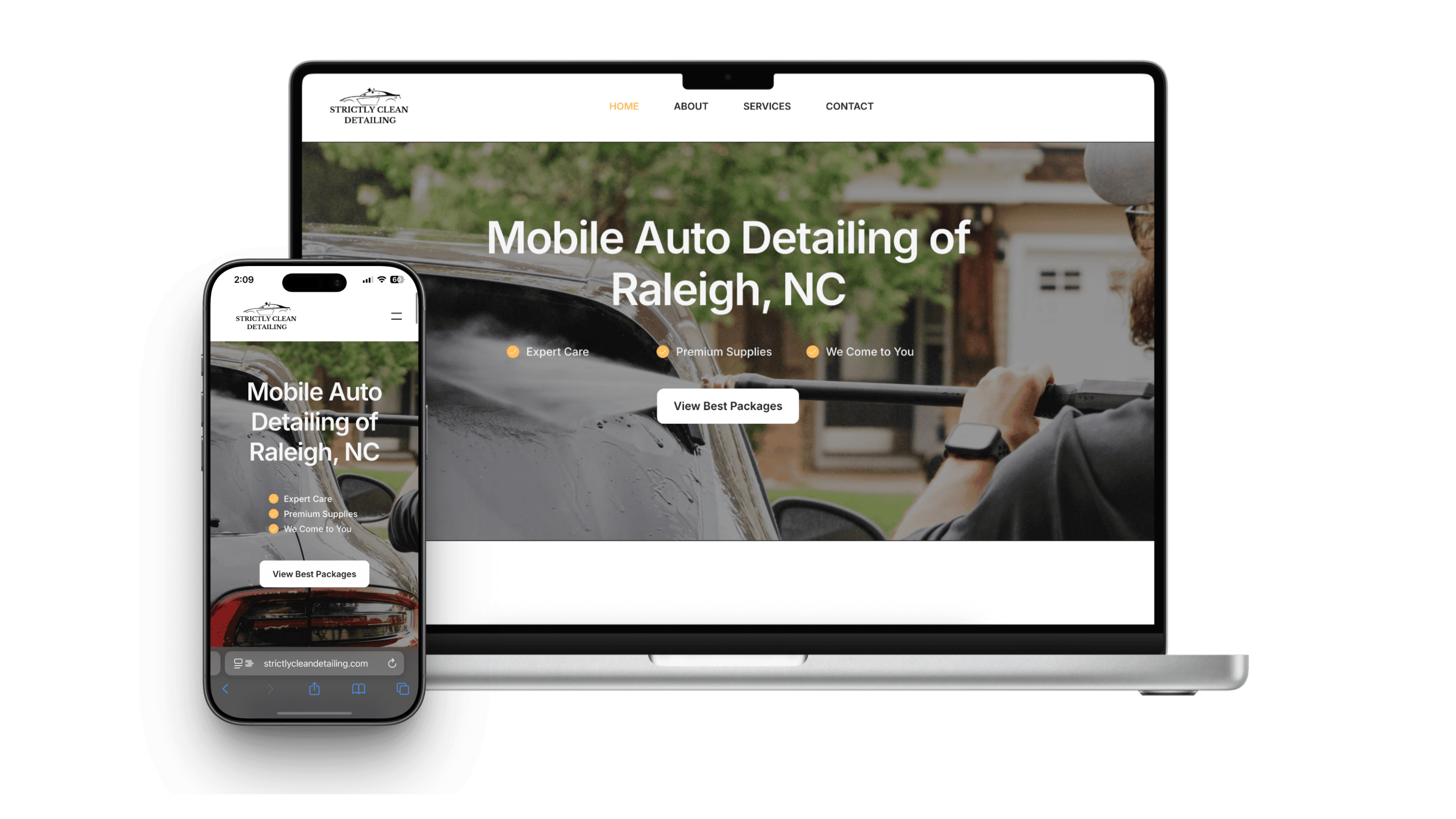 Mobile car detailer web design