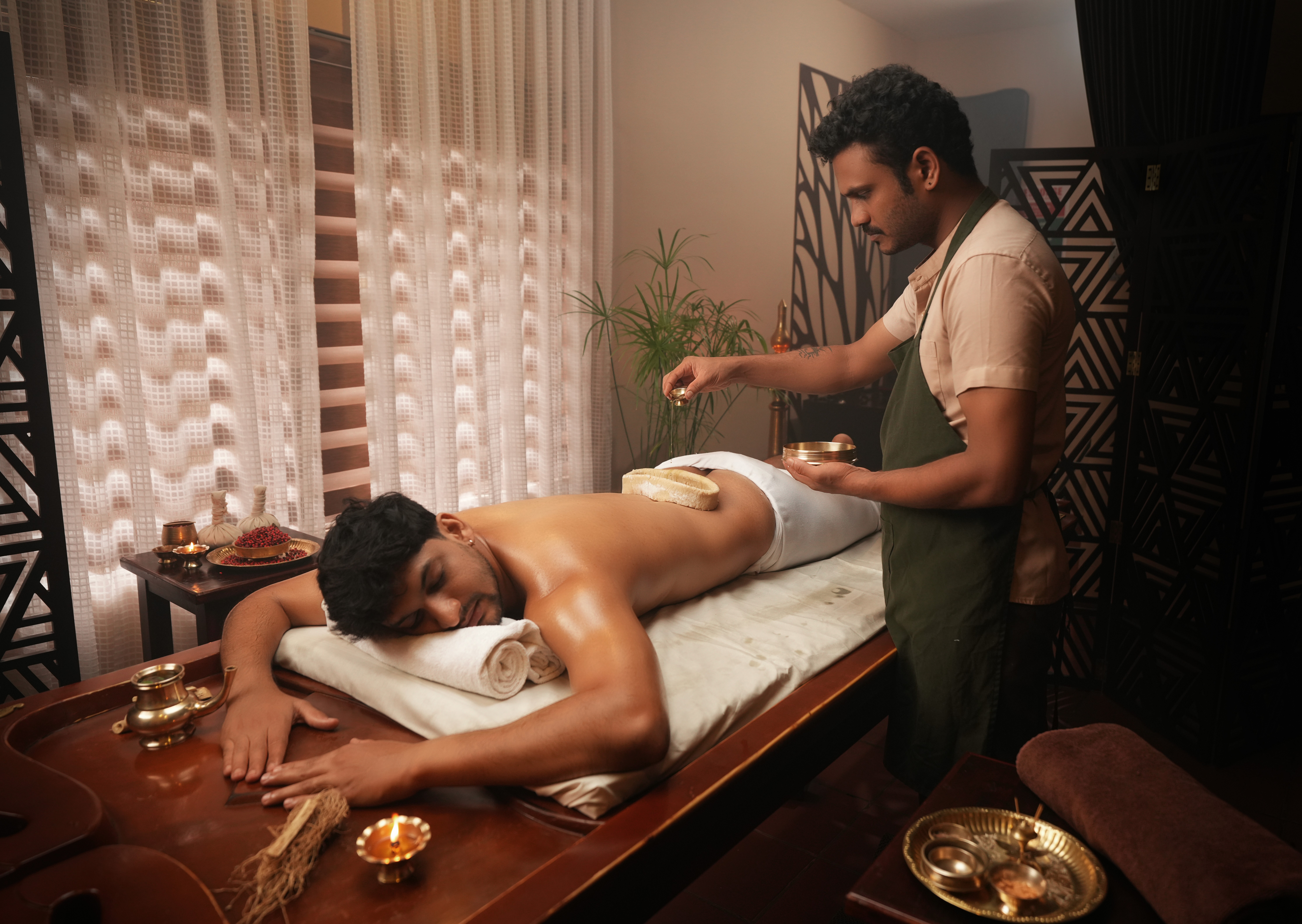 Before the treatment begins, everything is already working. Herbs chosen for your dosha, oils warmed to the right temperature, ingredients that have been trusted longer than most medicines have existed. This is Ayurveda at Vaidyam, Au Revoir.   Ayurvedic herbs, warm dosha specific oils and natural botanicals prepared for holistic healing treatments at Vaidyam wellness centre, Au Revoir wellness resort.