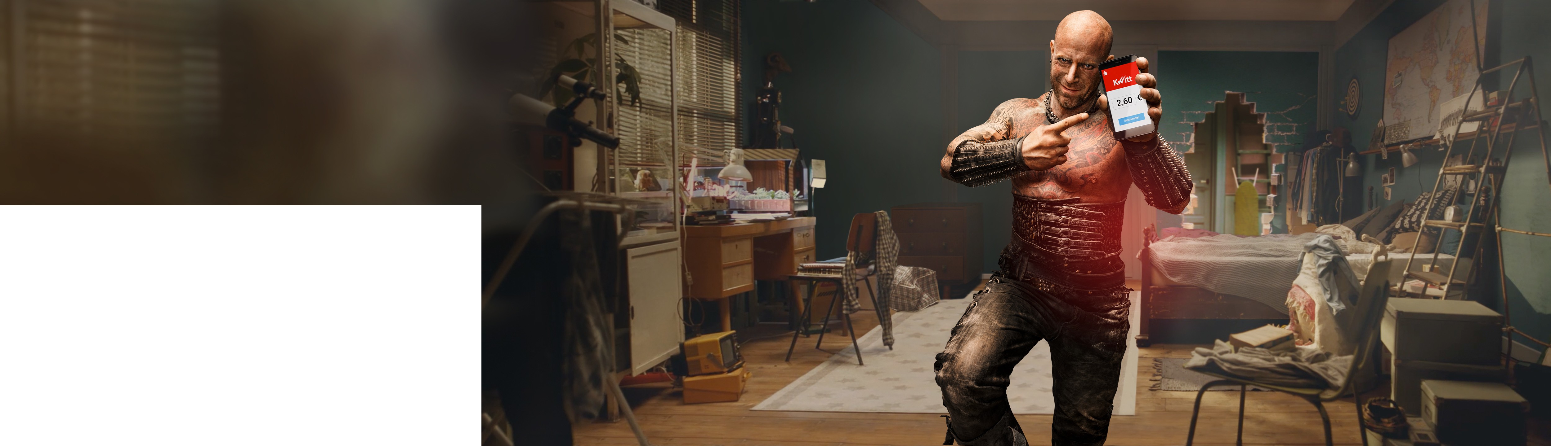 Family standing in a lush green field with tractor.