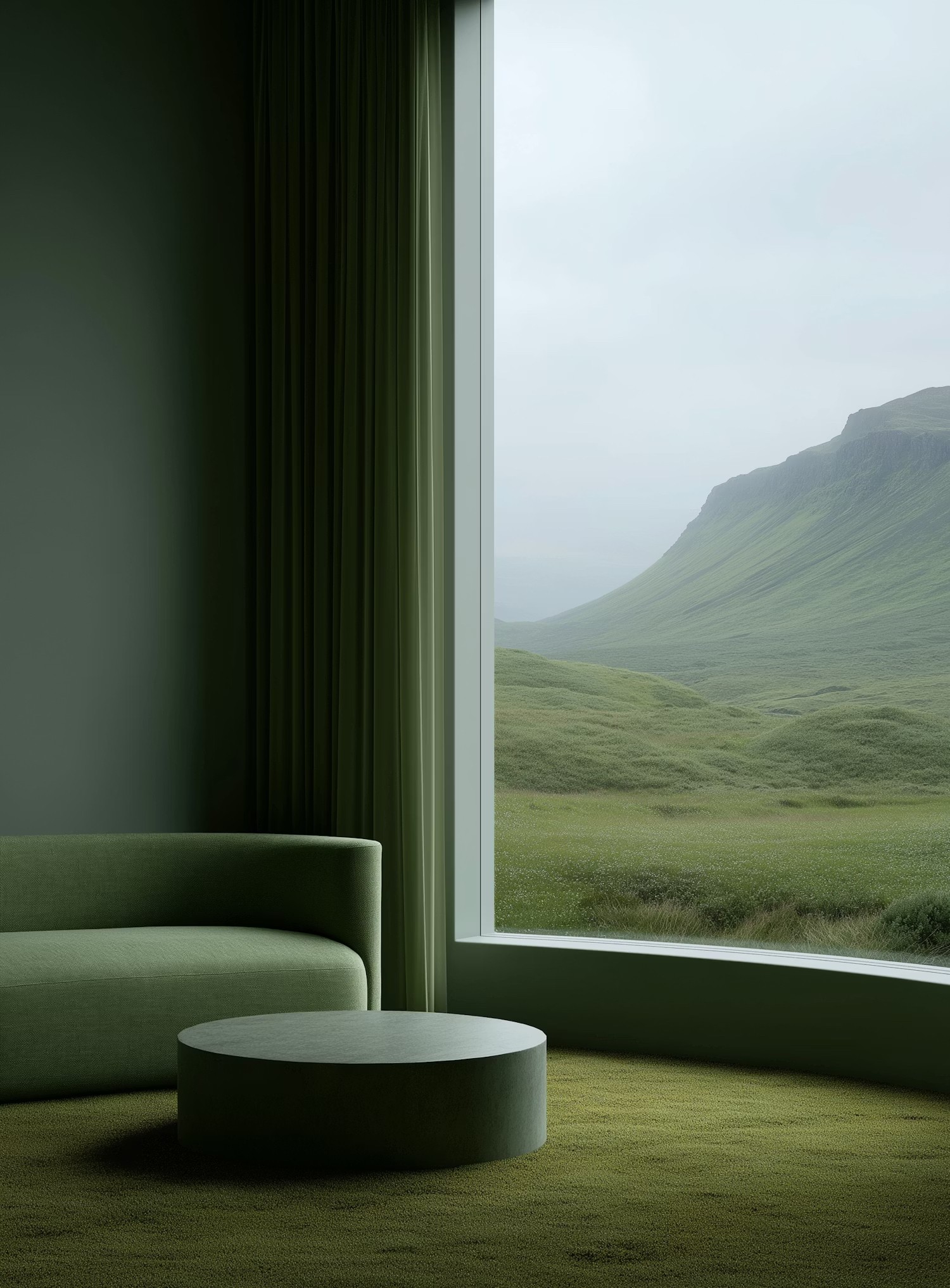 Open door revealing a lush green mountain landscape, representing transformation and coming home to yourself
