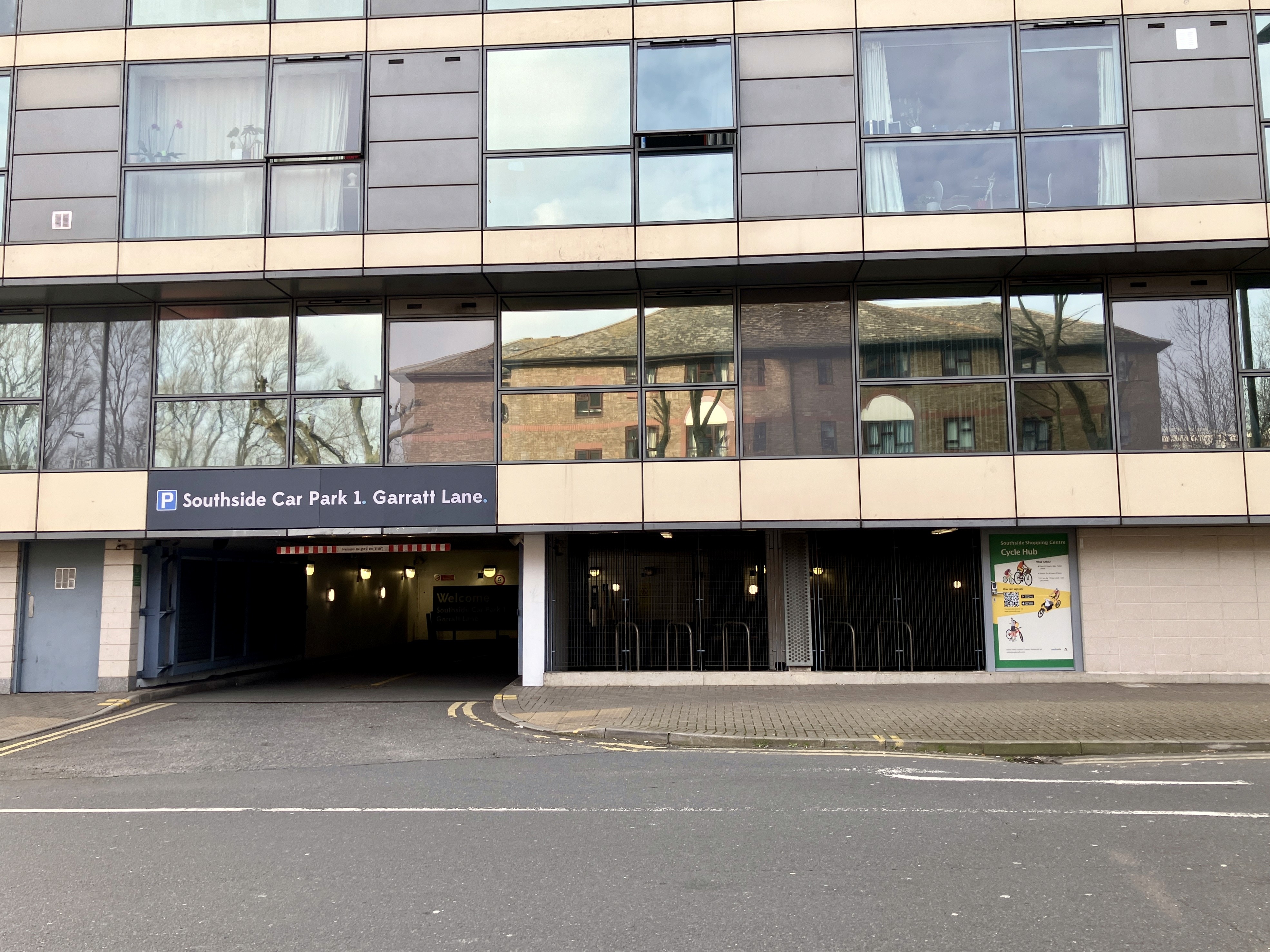 The exterior of Southside Shopping Centre Cycle Hub