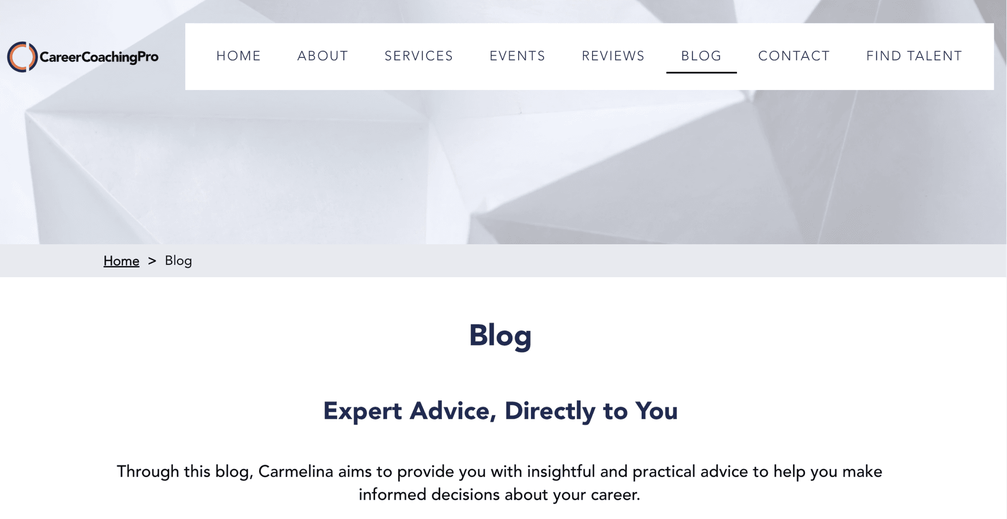 CCP Site Menu for Desktop