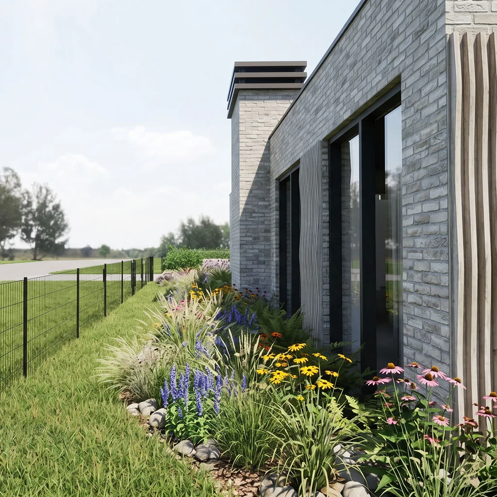 visualisatie van plantjes bij voorgevel