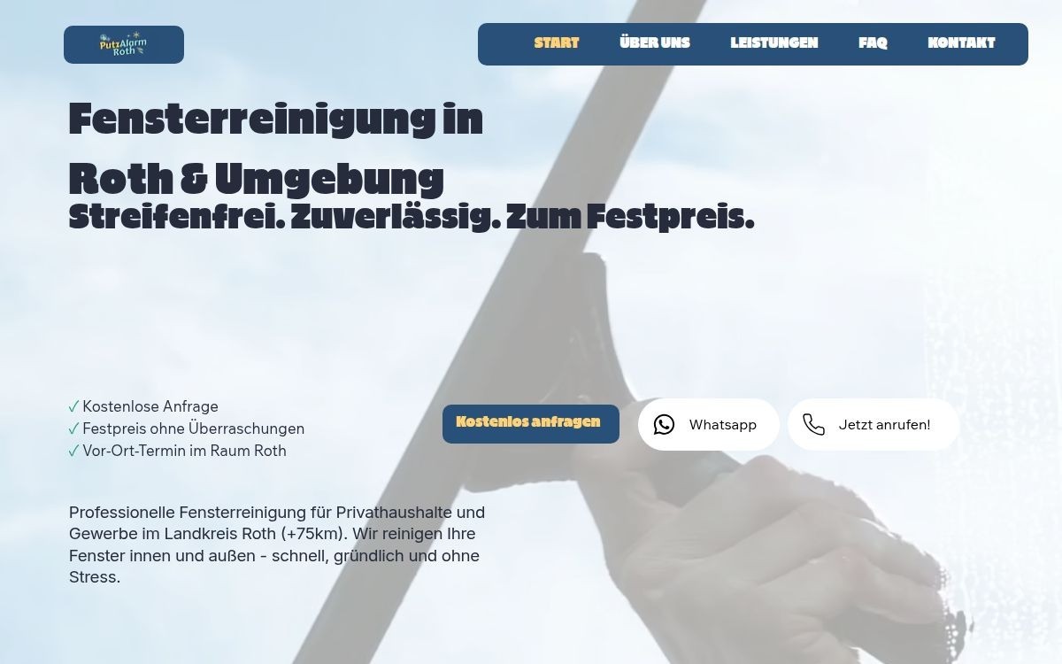 Website PutzAlarm Roth