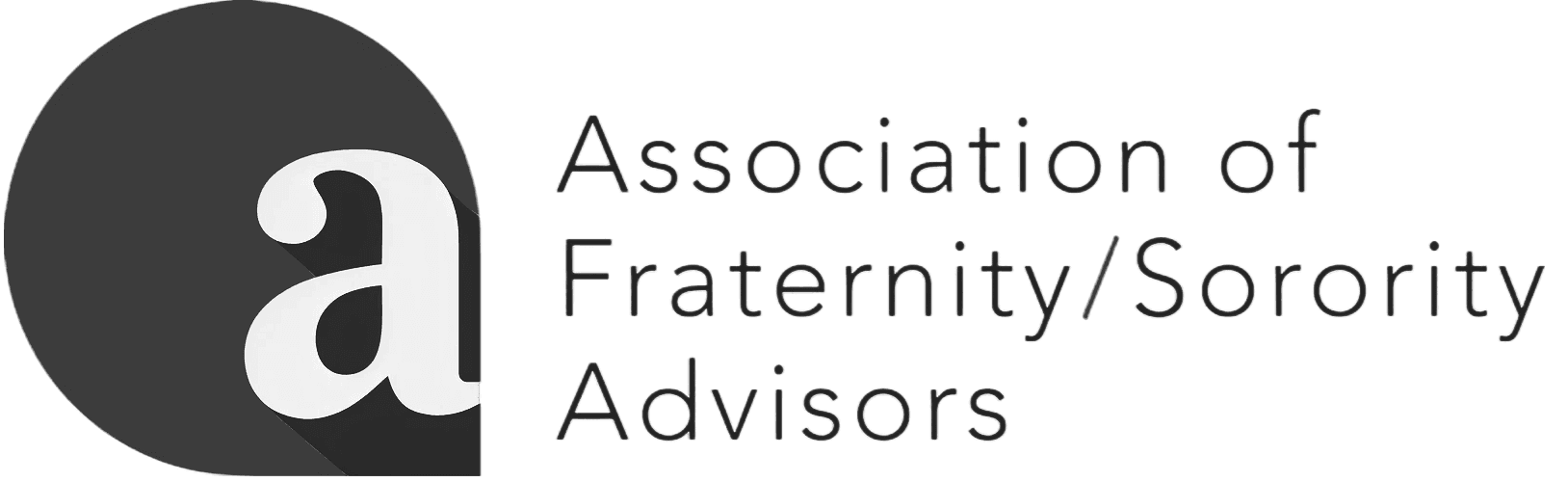 Association of Fraternity/Sorority Advisors logo featuring a red, white, and blue circle with the letter "a" inside