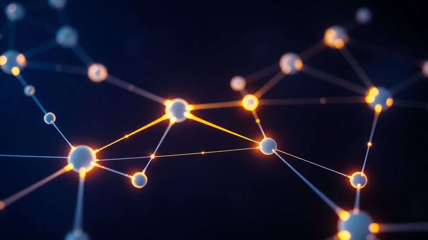 Abstract digital network with glowing nodes