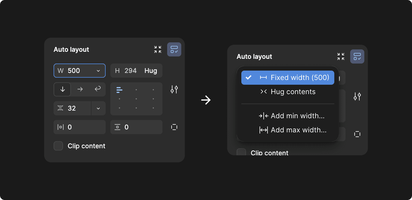 Exemplo de um menu de coman do Figma