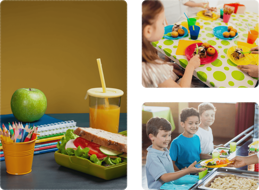 Children enjoying nutritious lunches and healthy snacks at Kaleidoscope Kids childcare centre in Brisbane.