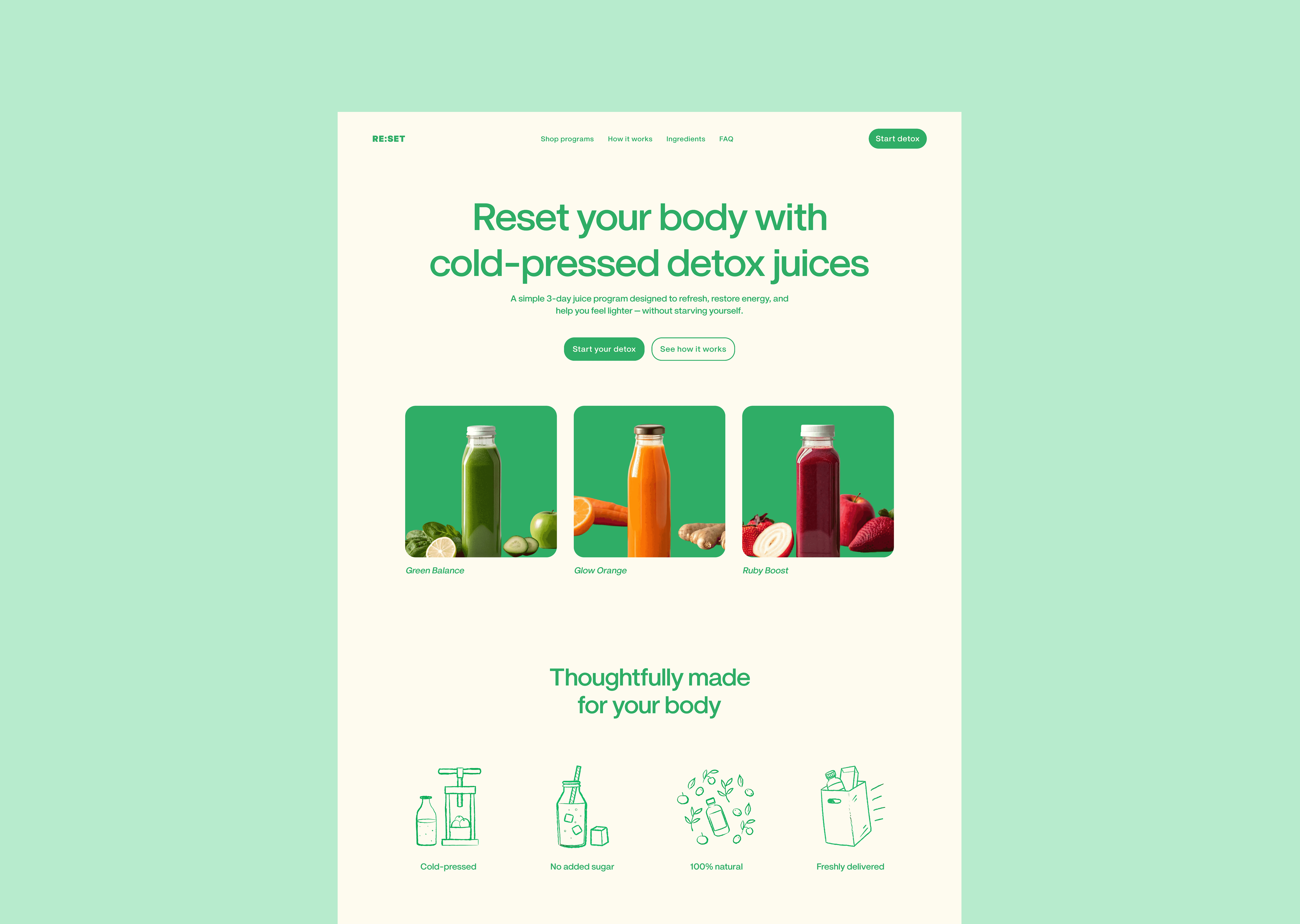 RE:SET Healhtcare Website Hero