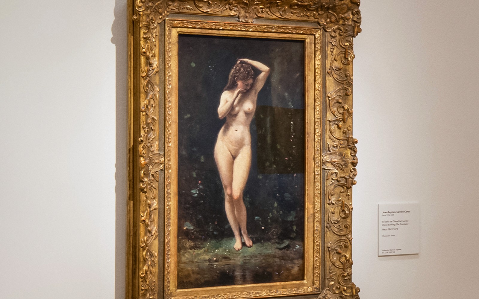 Pintura 'Diana en el baño' de Corot en el Museo Thyssen-Bornemisza, Madrid.