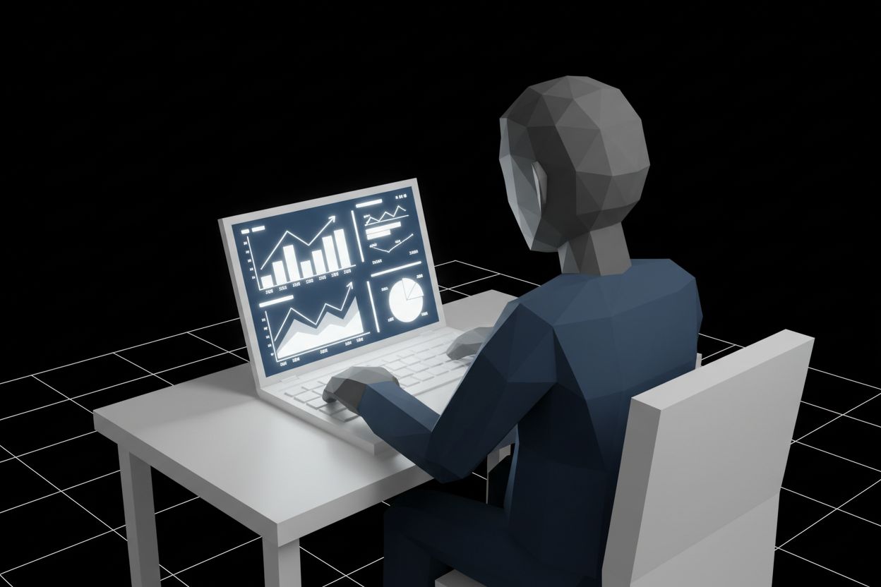 Marketer reviewing campaign metrics