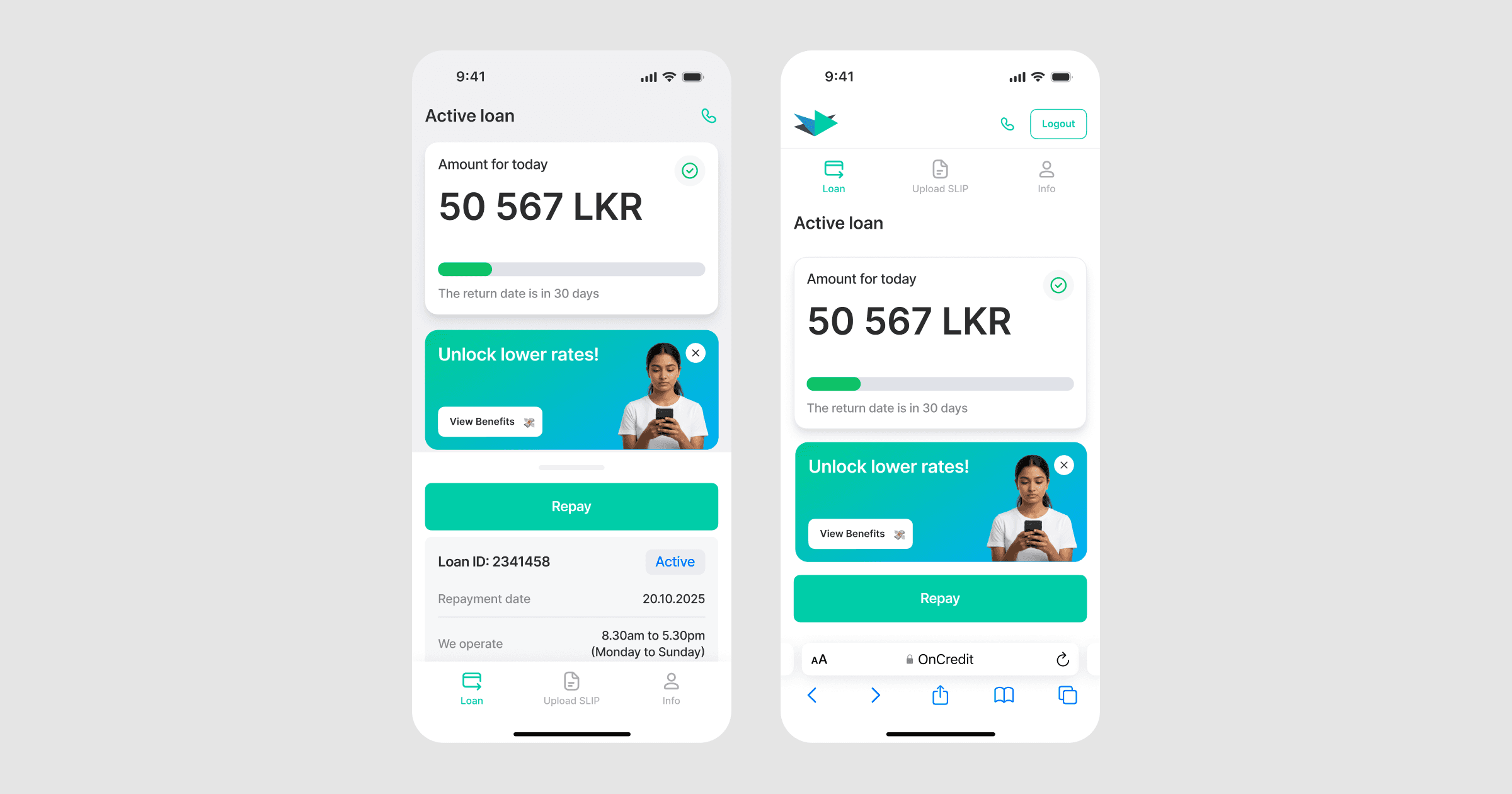 A mockup for an iPhone placed on a table for a personal finance mobile app