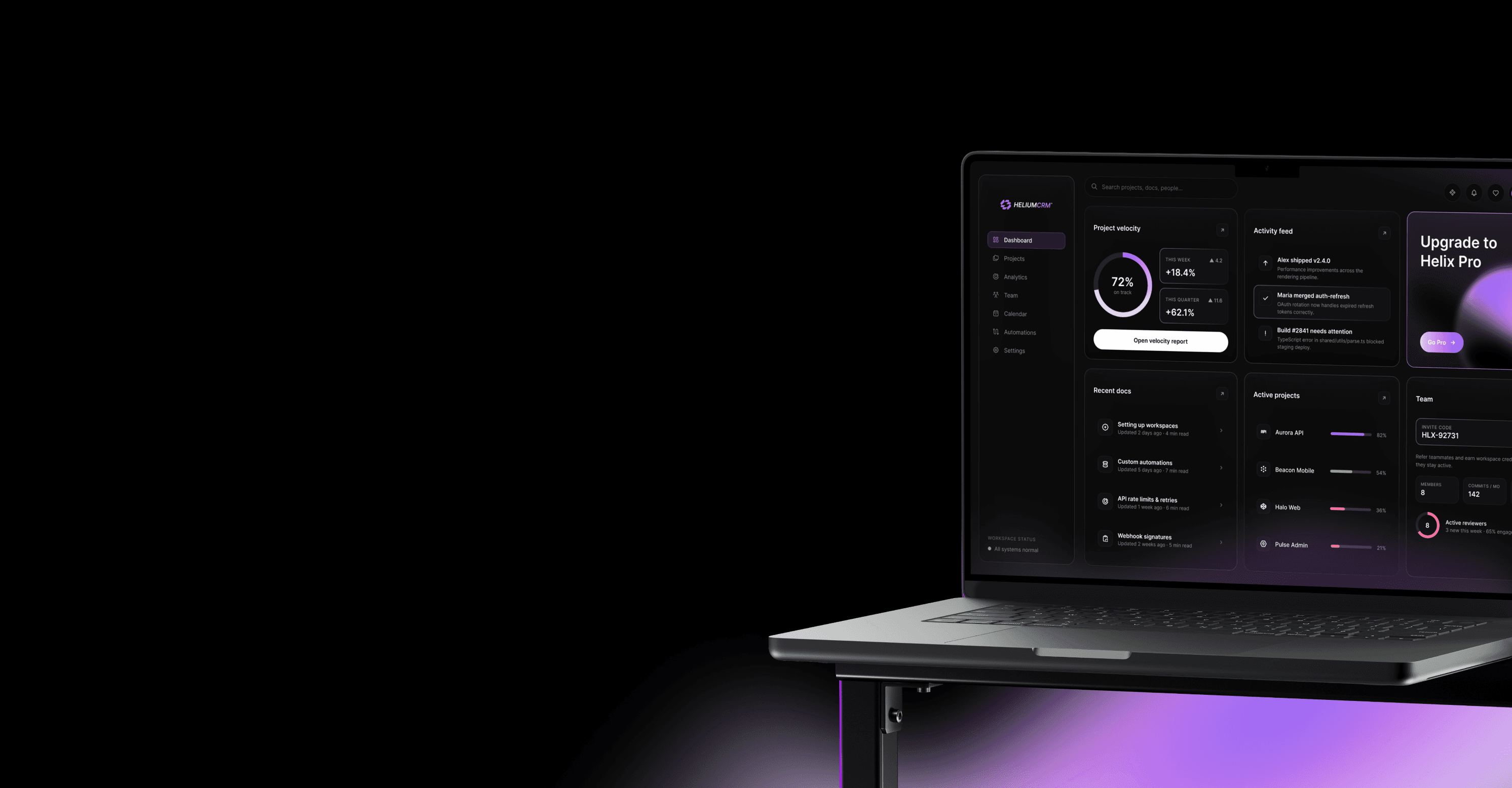 Purple orb on dark background that represent AI technology used in Nextio