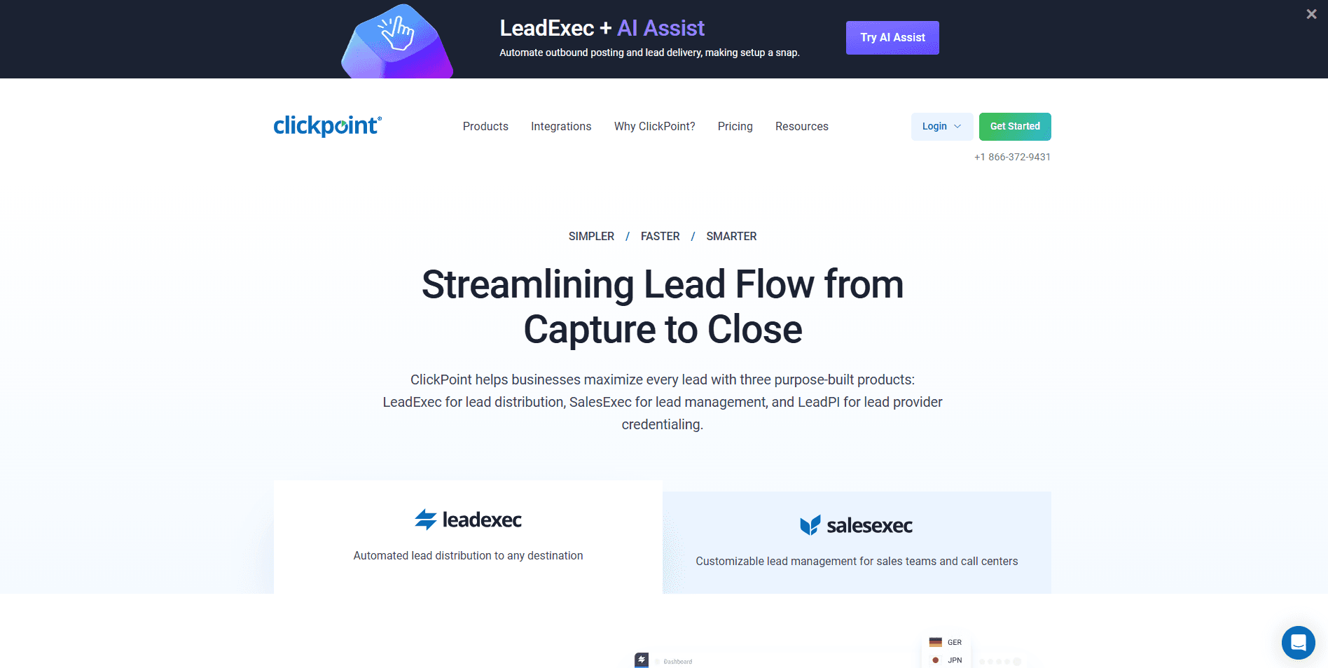 ClickPoint homepage