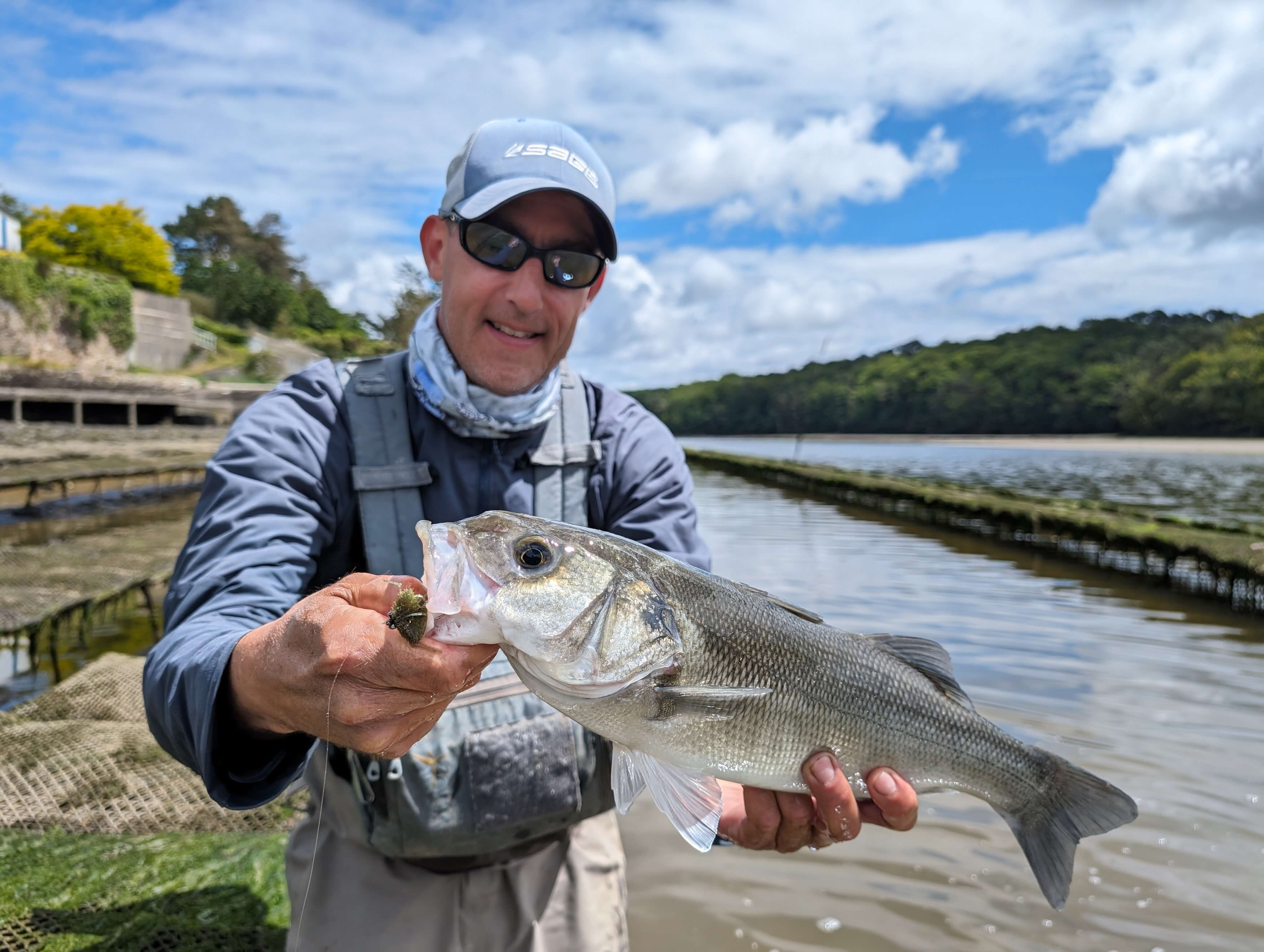 Brittany France seabass stalking fly fishing
