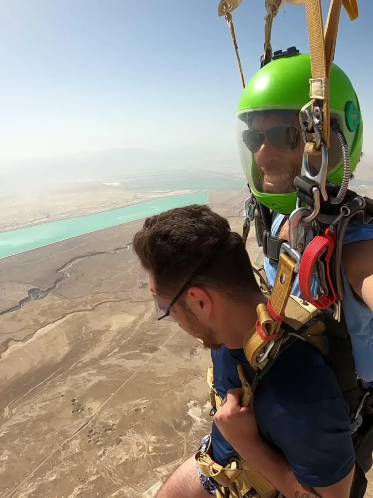 photo of Daniel Goldberg the designer doing sky jump