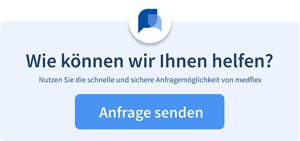 Medflex Widget. Anfrage senden.
