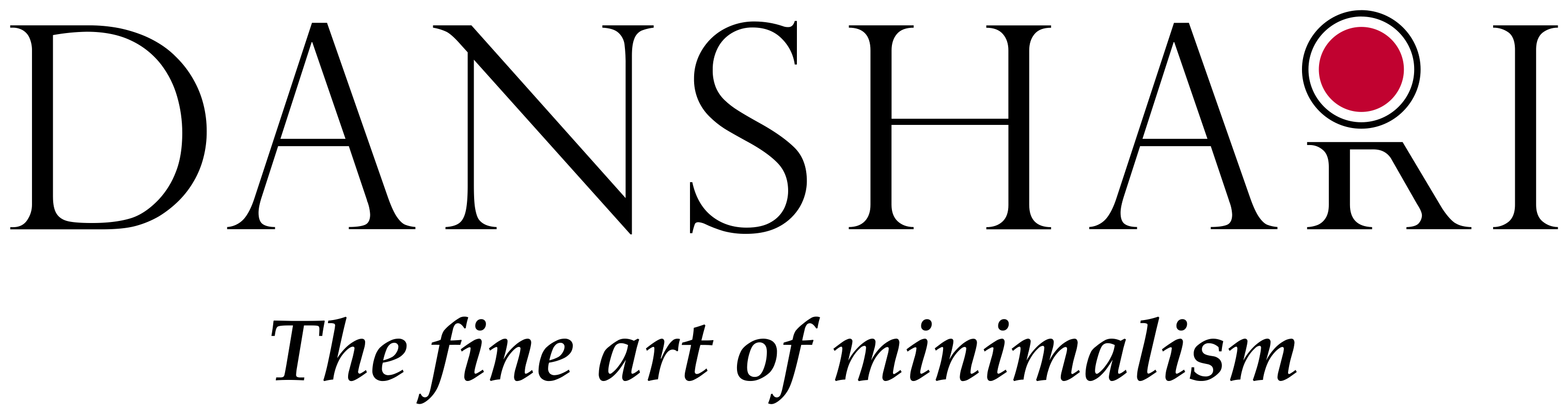 Logo ufficiale Danshari Eyewear con elegante lettering serif nero, dettaglio circolare rosso sopra la lettera R e payoff “The Fine Art of Minimalism”. Danshari trae ispirazione dalla filosofia Zen e dal concetto giapponese di minimalismo, secondo cui la felicità nasce dal riconoscere e conservare soltanto ciò che possiede un valore autentico. Forte di una lunga esperienza tecnica nel settore dell’occhialeria, il brand sviluppa montature sottili, raffinate, leggere e durevoli, privilegiando materiali come acetato di cellulosa, titanio e beta titanio. Il punto rosso del logo richiama la bandiera giapponese e la prugna umeboshi tradizionalmente posata sul riso bianco, diventando un elemento identificativo presente anche nelle montature attraverso sofisticate lavorazioni di laminazione. Danshari propone occhiali da vista e da sole Made in Japan nei quali essenzialità estetica, qualità costruttiva, comfort, flessibilità e resistenza prevalgono sulle mode passeggere. Marchio eyewear selezionato da Ottica Dentella per chi ricerca minimalismo giapponese, precisione tecnica e bellezza senza ostentazione.