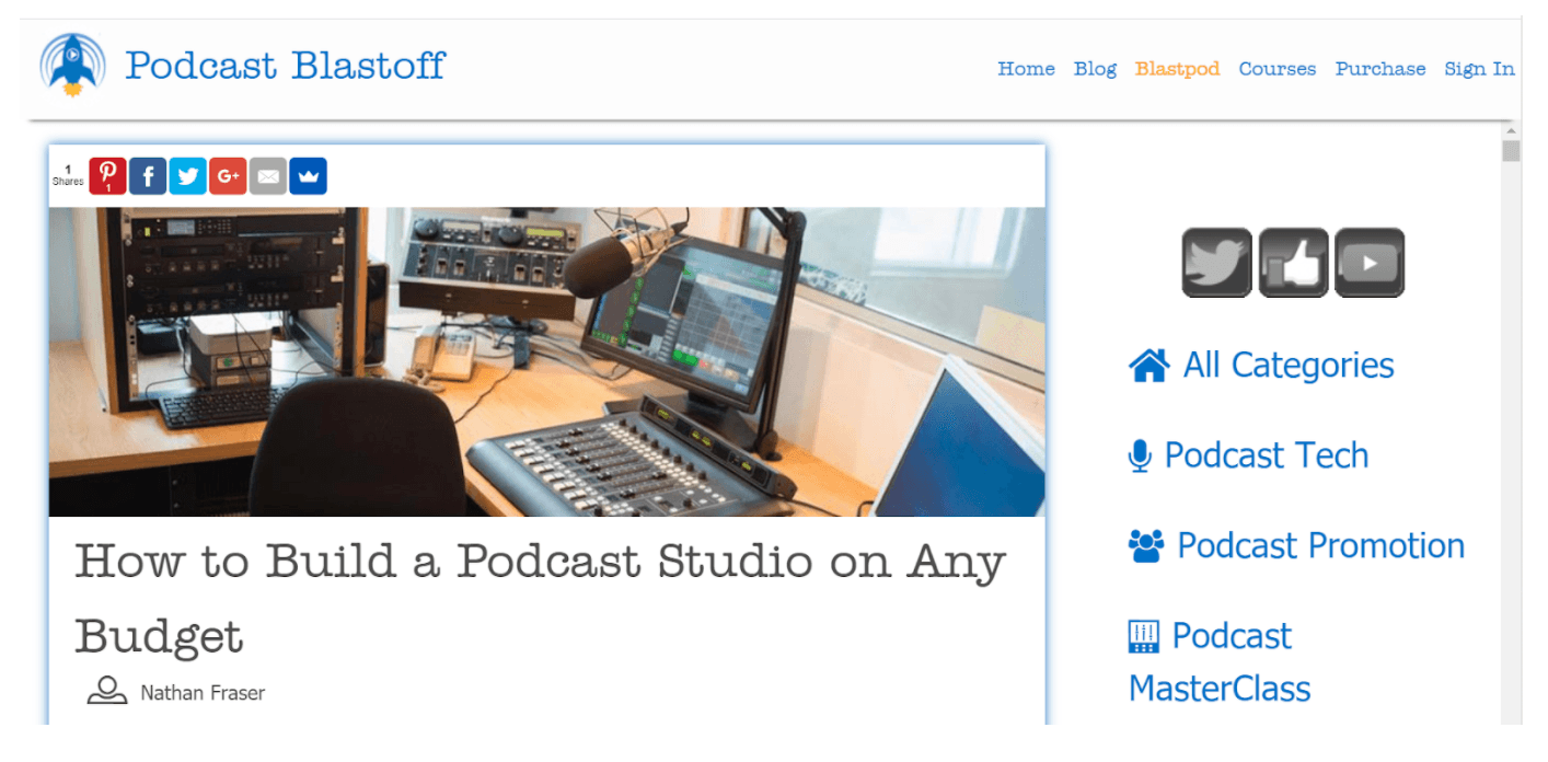 Podcast Blastoff headline