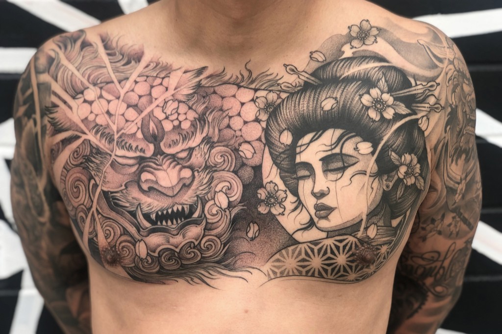 Foo Dog and Geisha Chest