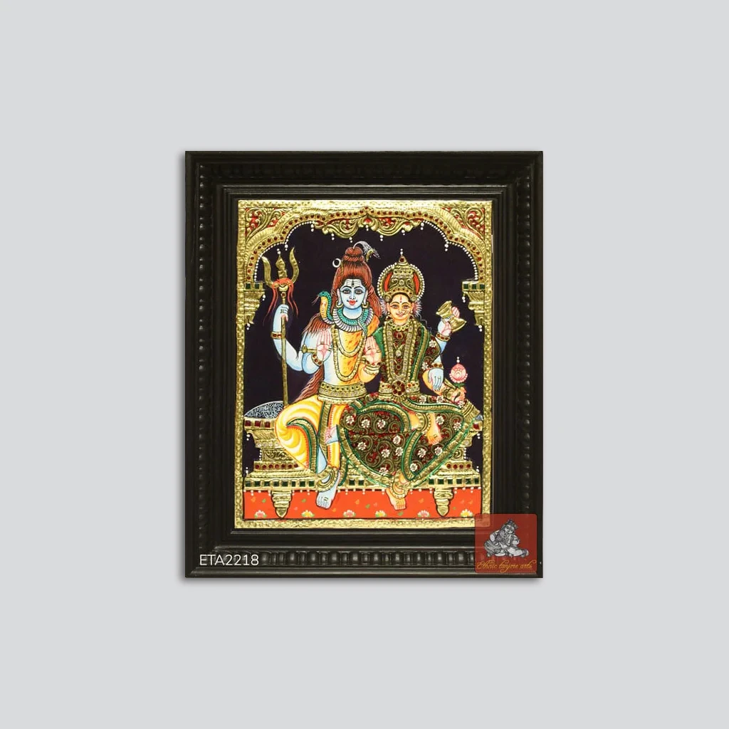 Shiva Parvathi Tanjore Painting 