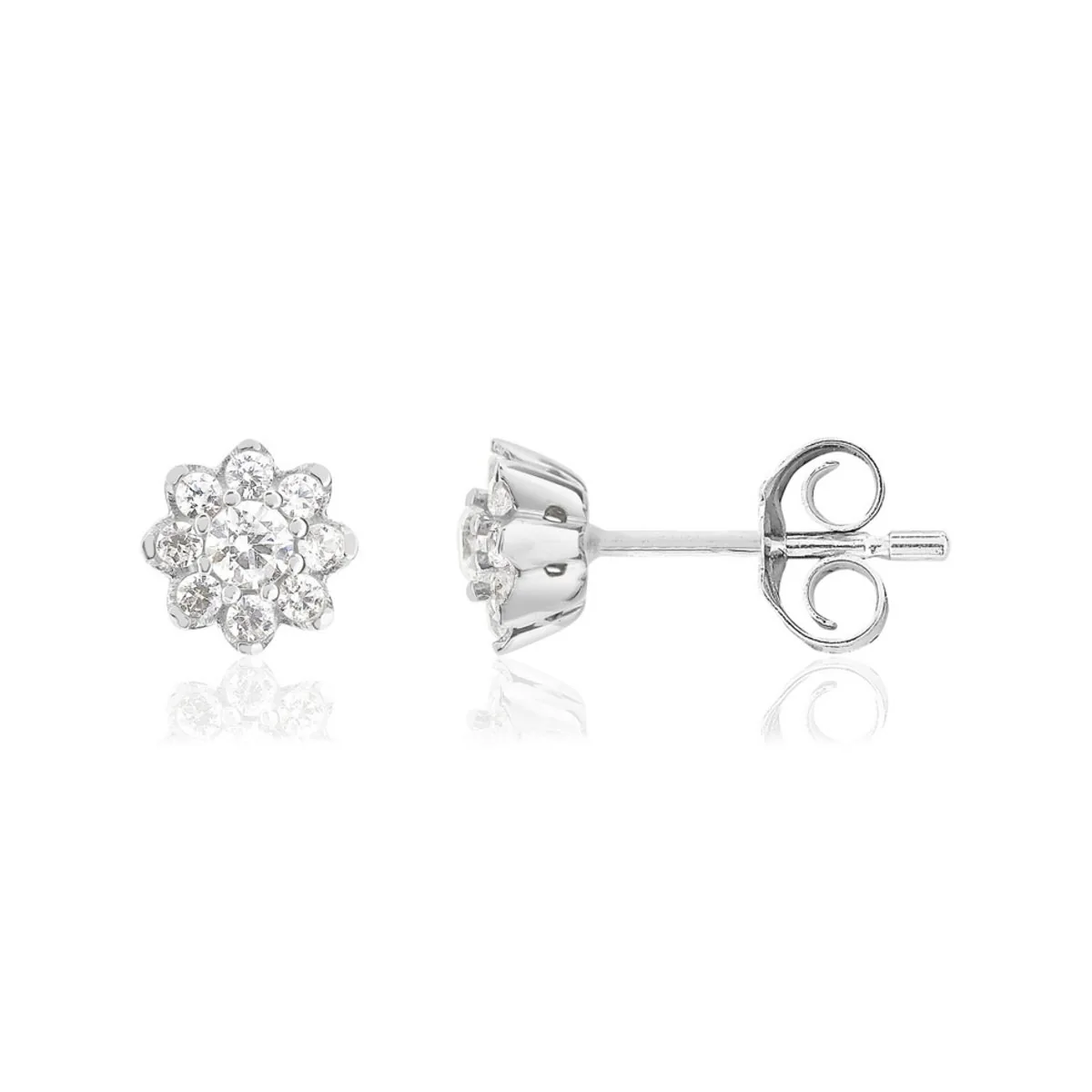 Boucles d'oreilles en or blanc 750