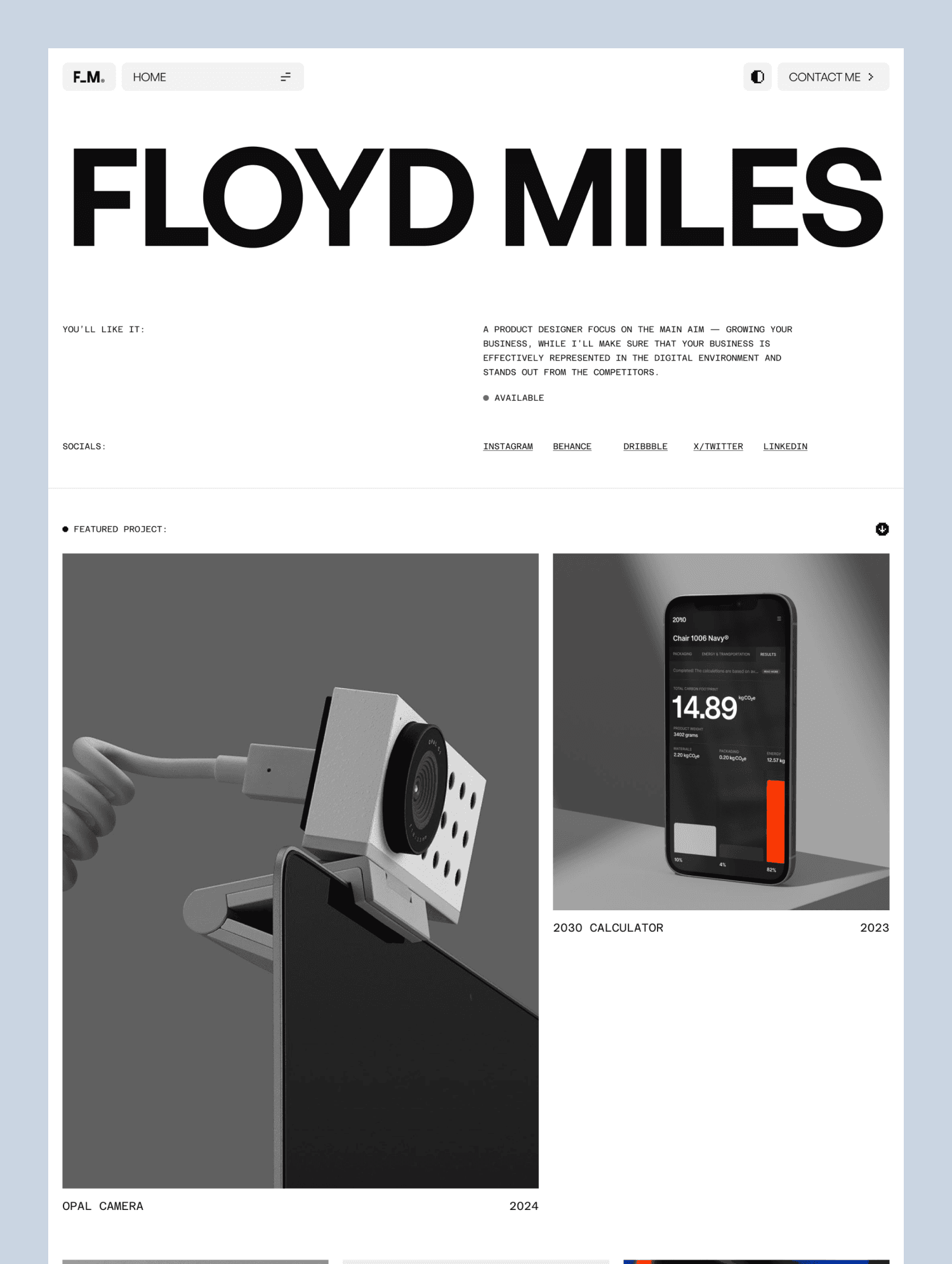 floyed miles portfolio template