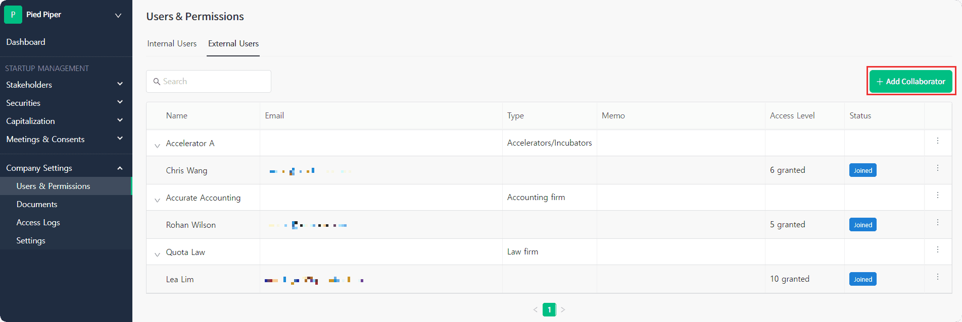 Add Collaborator for partners