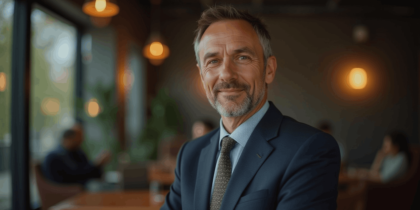 Three professionals in a modern office hallway engaged in a discussion, showcasing a collaborative and professional atmosphere.